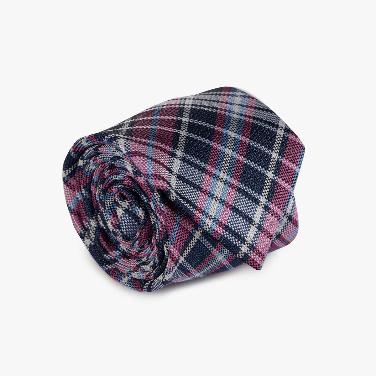 Krawatte mit Karo Muster in blau pink pink/blau Bild 1