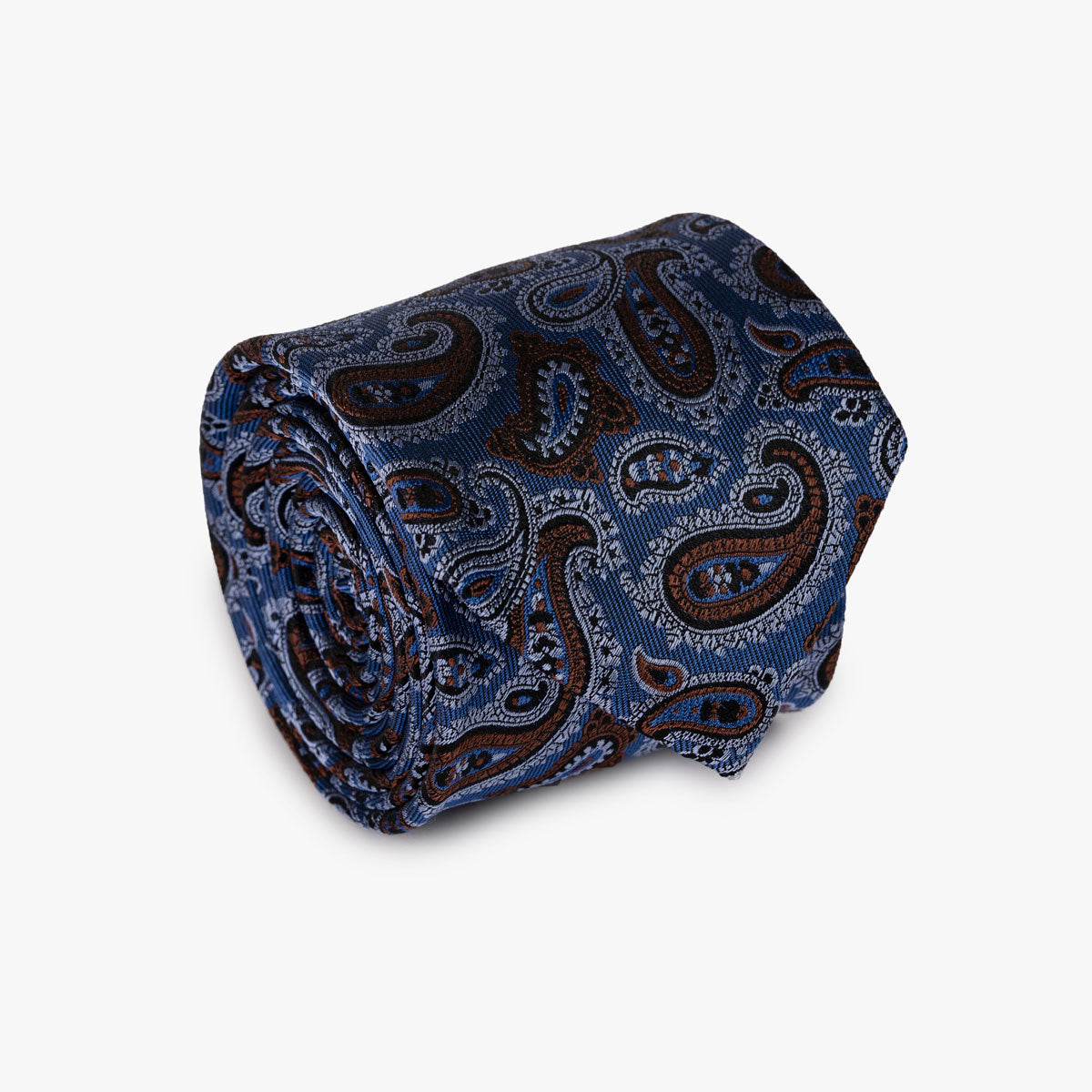 Krawatte mit Paisley in blau braun blau Bild 1