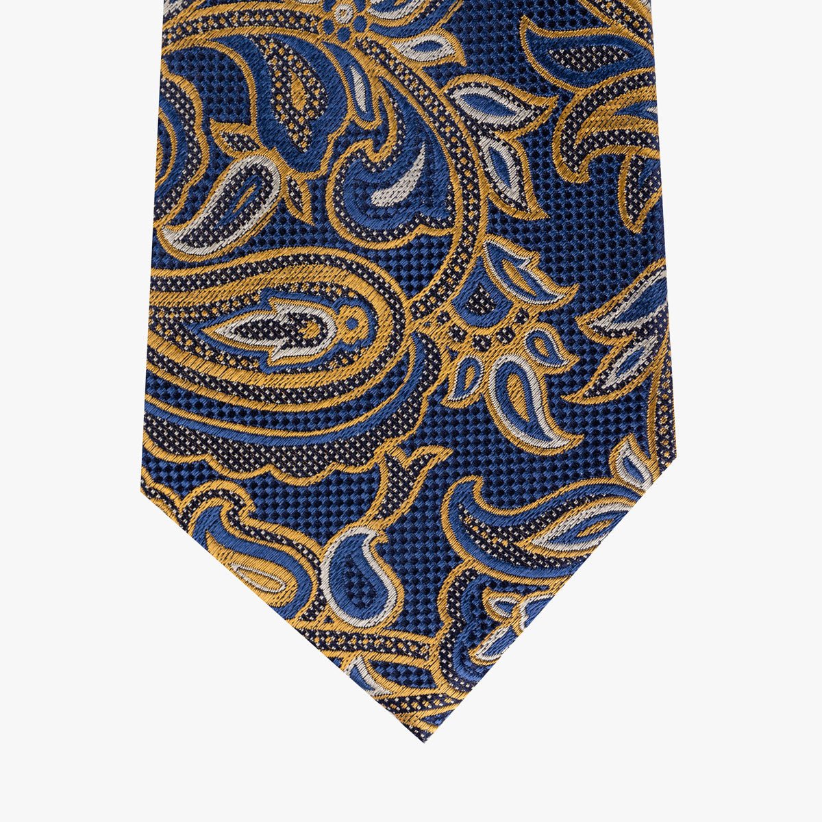 Krawatte mit Paisley in blau gold gelb Bild 2