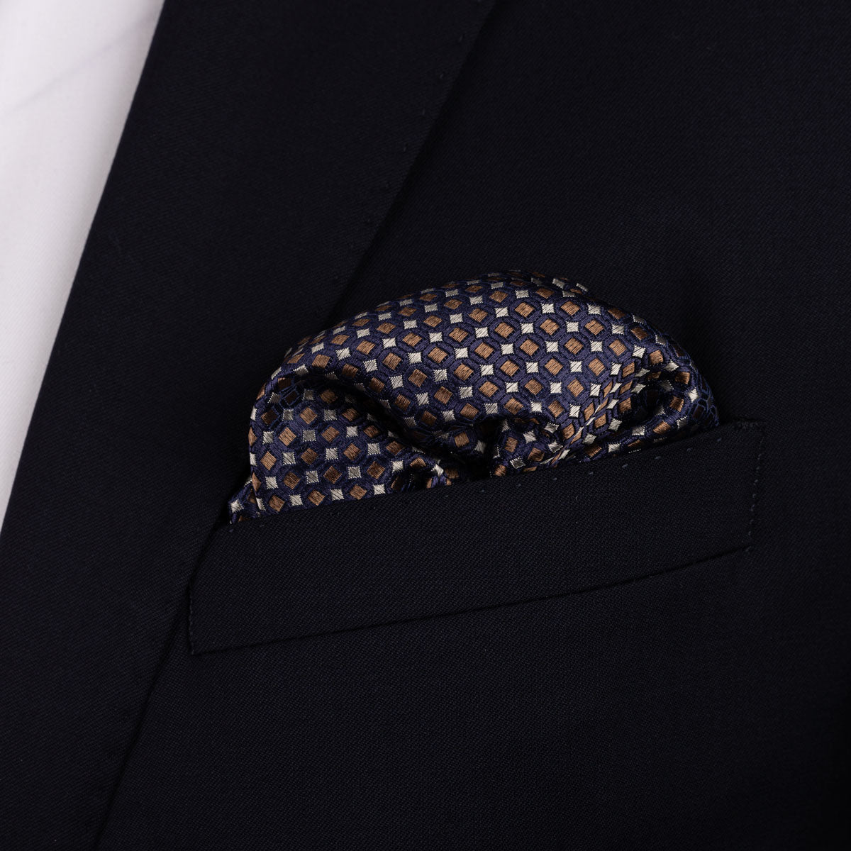 Einstecktuch mit geometrischem Muster in Blau blau Bild 1