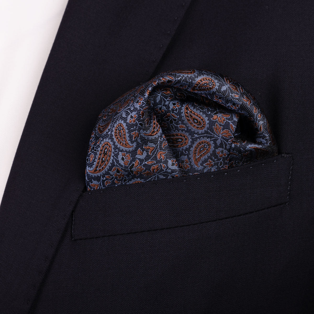 Einstecktuch mit Paisley Muster in Braun / Blau braun Bild 1