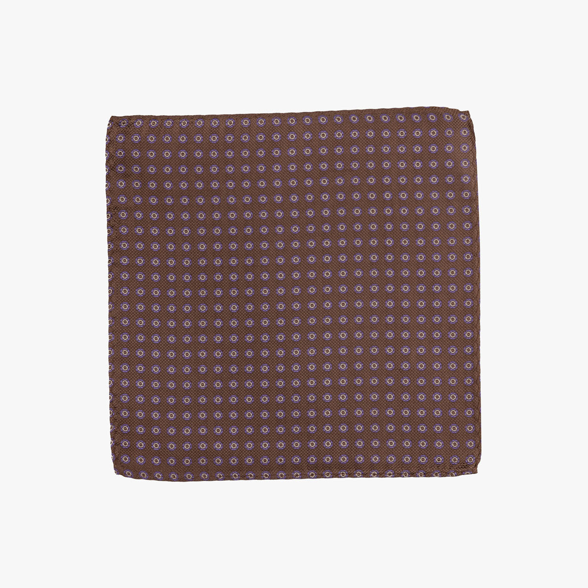 Einstecktuch aus Seide in braun mit lila Muster braun Bild 2