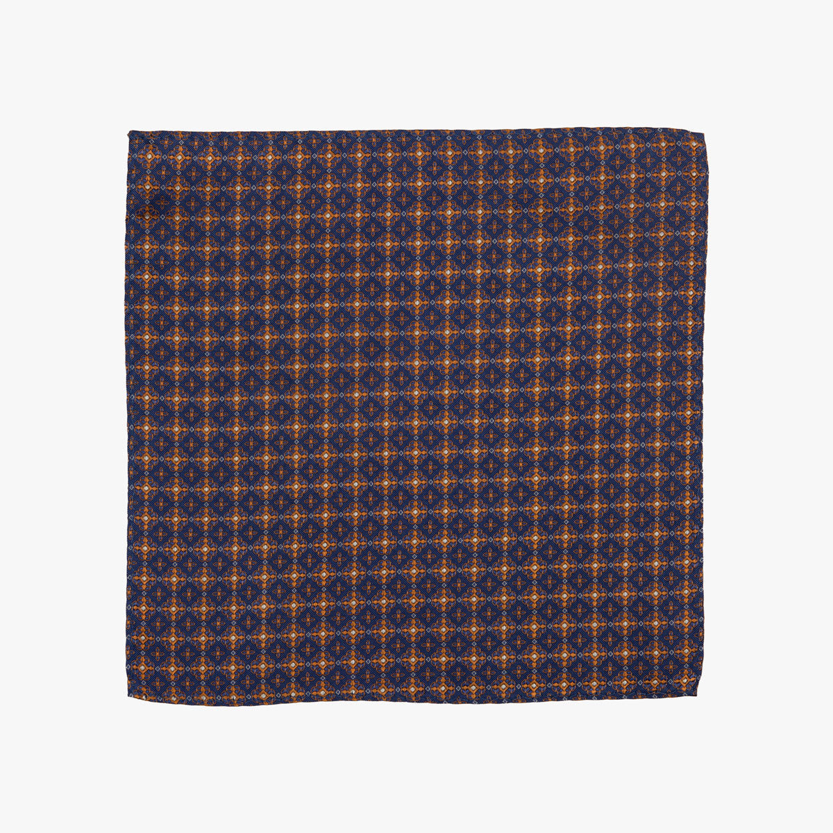Einstecktuch aus Seide in dunkelblau/orange blau Bild 2