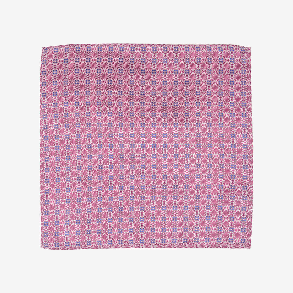 Einstecktuch aus reiner Seide in Lila mit blauen floralen Elementen pink Bild 2