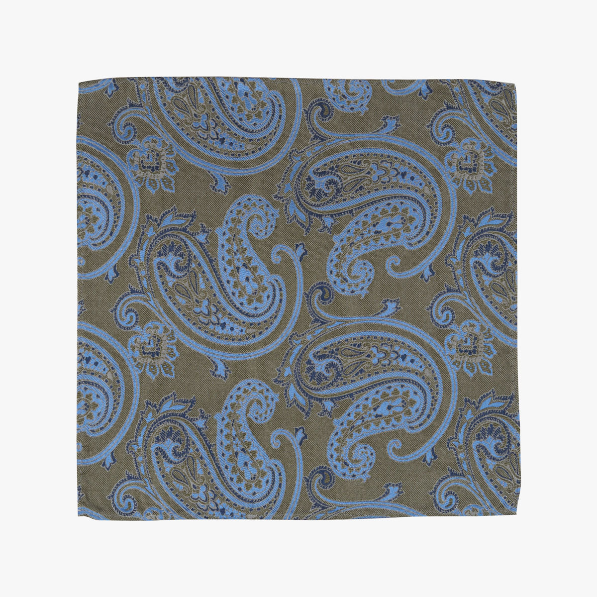 Einstecktuch aus Seidemischung in Grün mit Paisley-Muster in Blau grün Bild 2