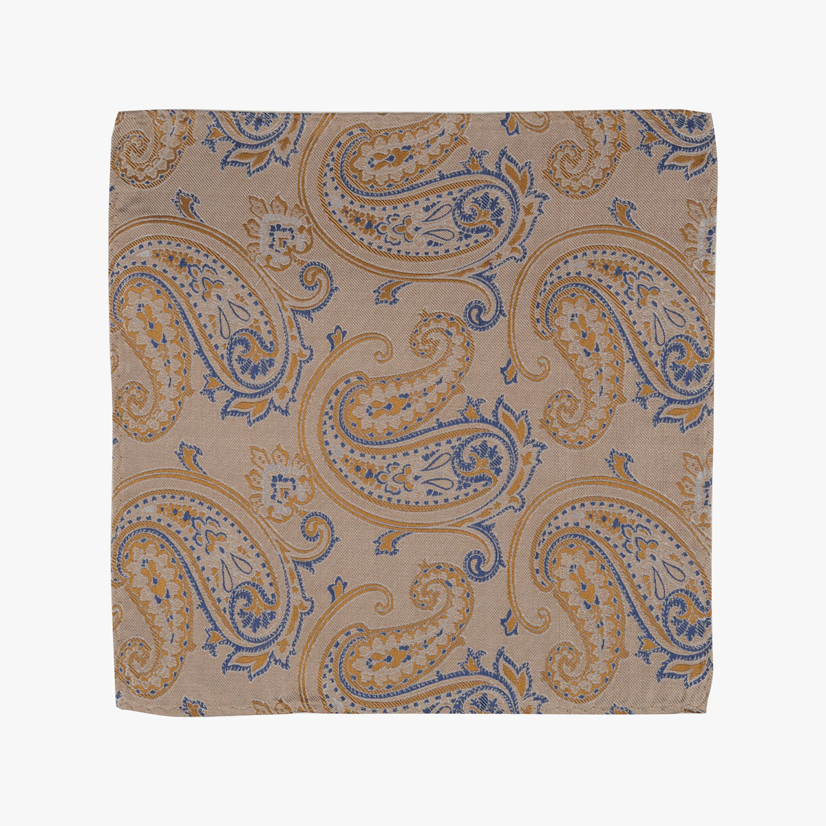 Einstecktuch aus Seidemischung in Beige mit Paisley-Muster in Blau beige Bild 2
