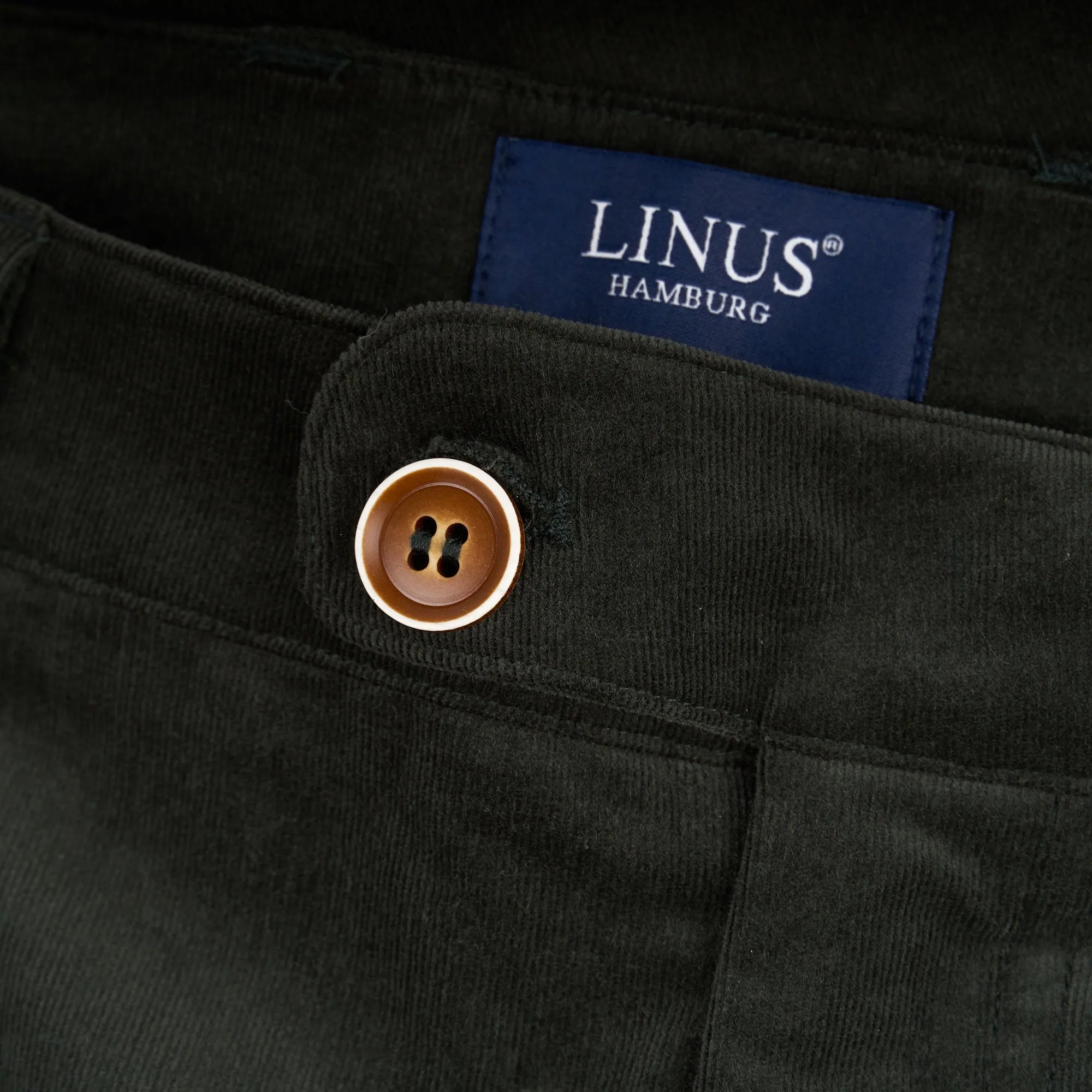 Chino aus Feincord in Olivgrün dkl. grün Bild 3