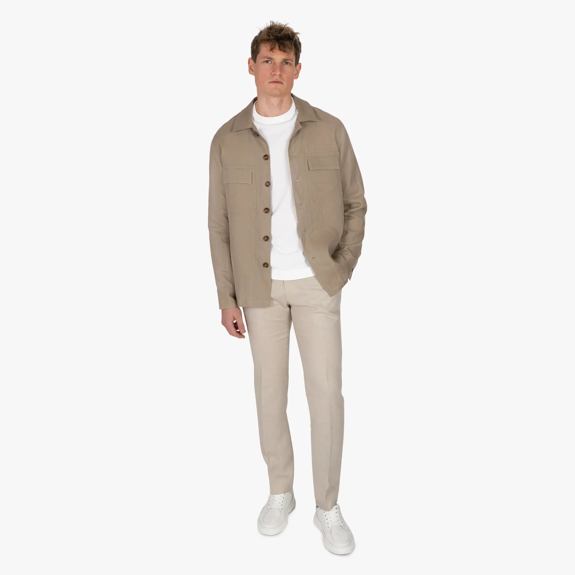 Hemdjacke aus Leinen in hellbraun hellbraun Bild 2