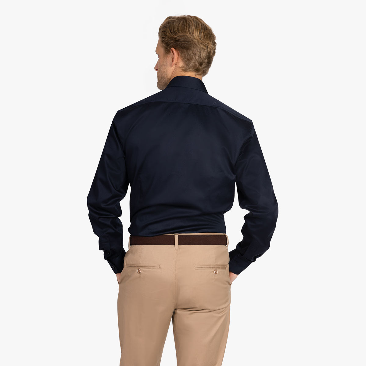 Modern Fit Hemd in dunkelblau mit extralangem Arm drk. blue Bild 2