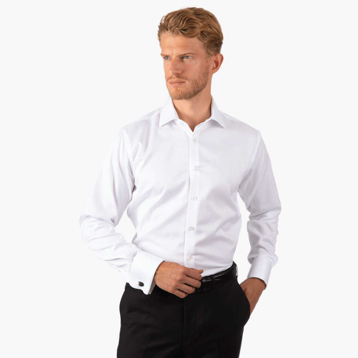 Modern Fit Hemd Twill Umschlagmanschette white Bild 1