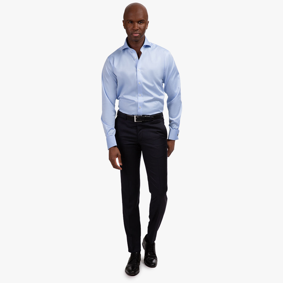 Modern Fit Hemd Umschlagmanschette hellblau light blue Bild 4