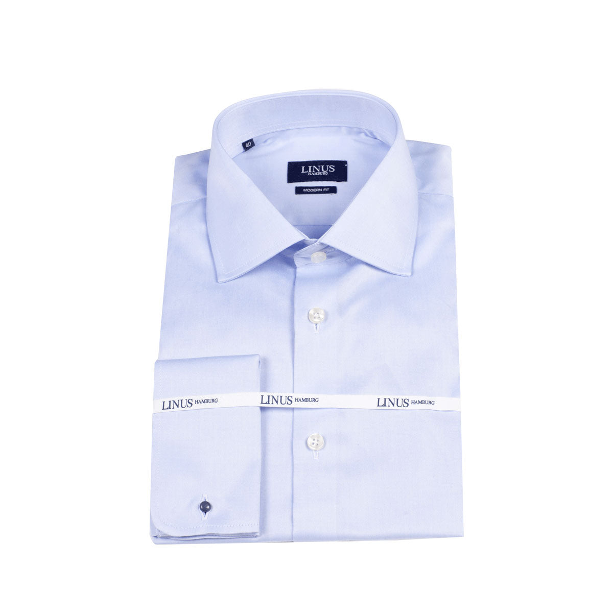 Modern Fit Hemd Umschlagmanschette hellblau light blue Bild 5