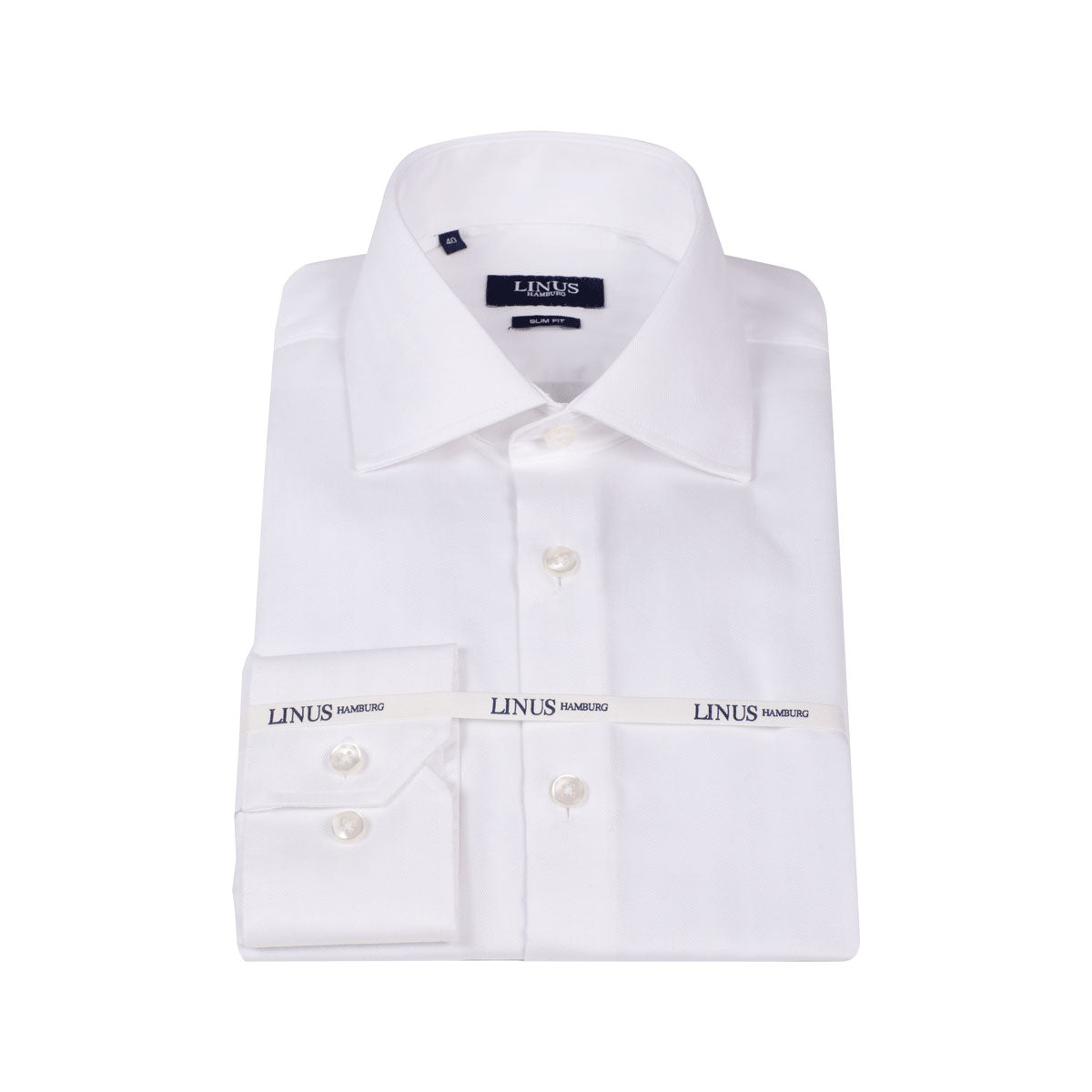 Slim Fit Hemd Fischgrat weiß white Bild 2