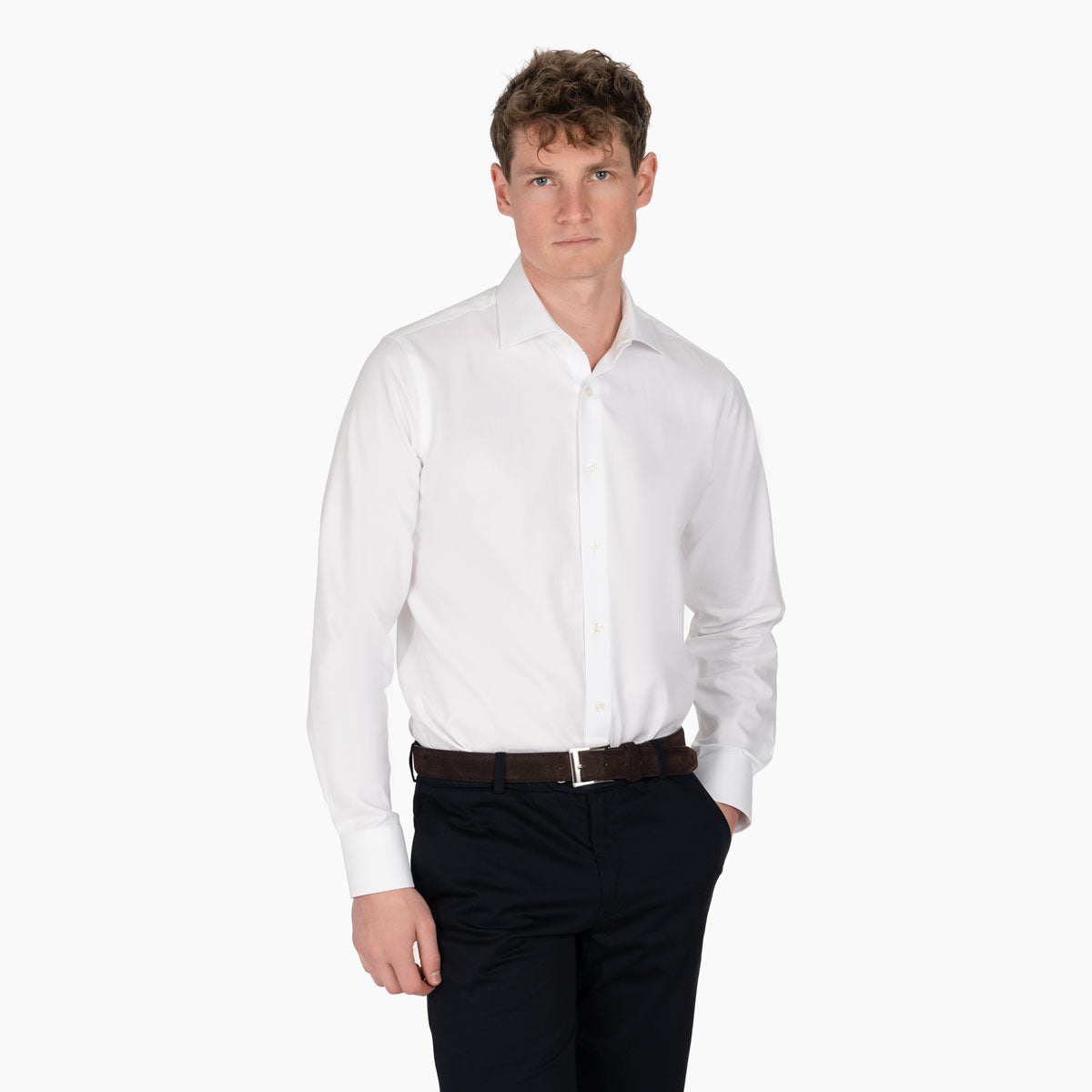 Slim Fit Hemd in Weiß mit Struktur white Bild 1