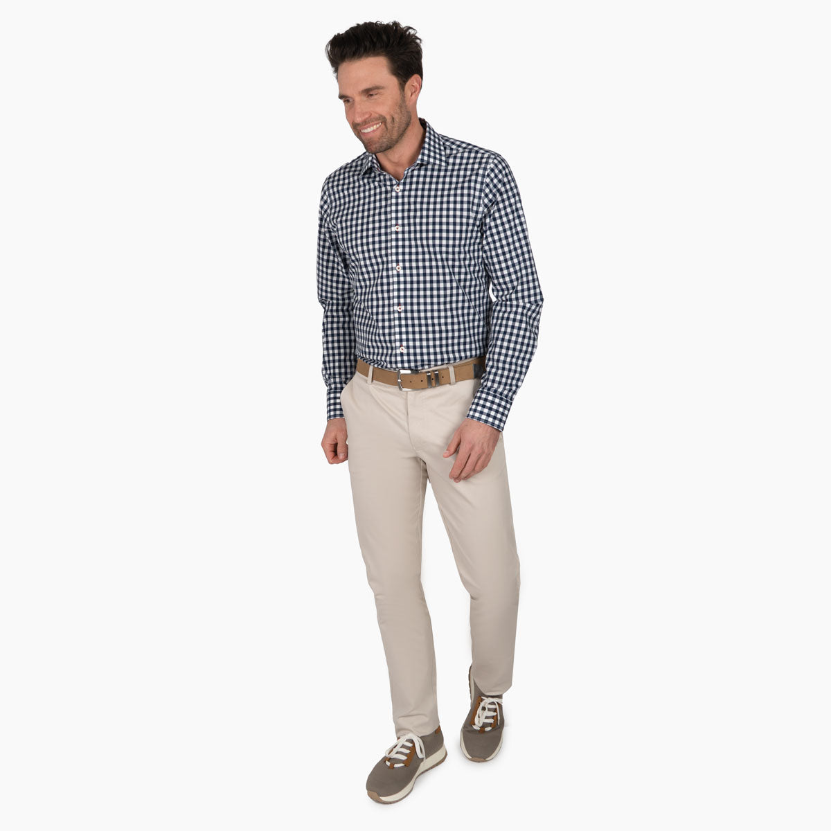 Slim Fit Hemd mit blauen und weißen Karos dkl. blau Bild 3