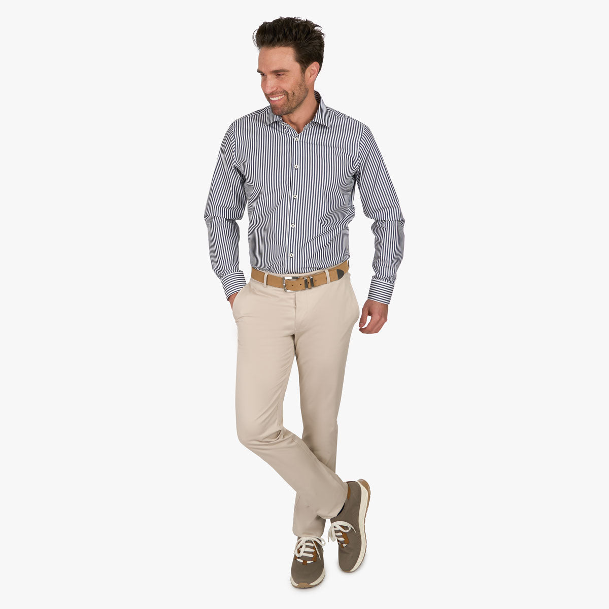 Slim Fit Hemd mit dunkelblauen und weißen Streifen blau/weiß Bild 3