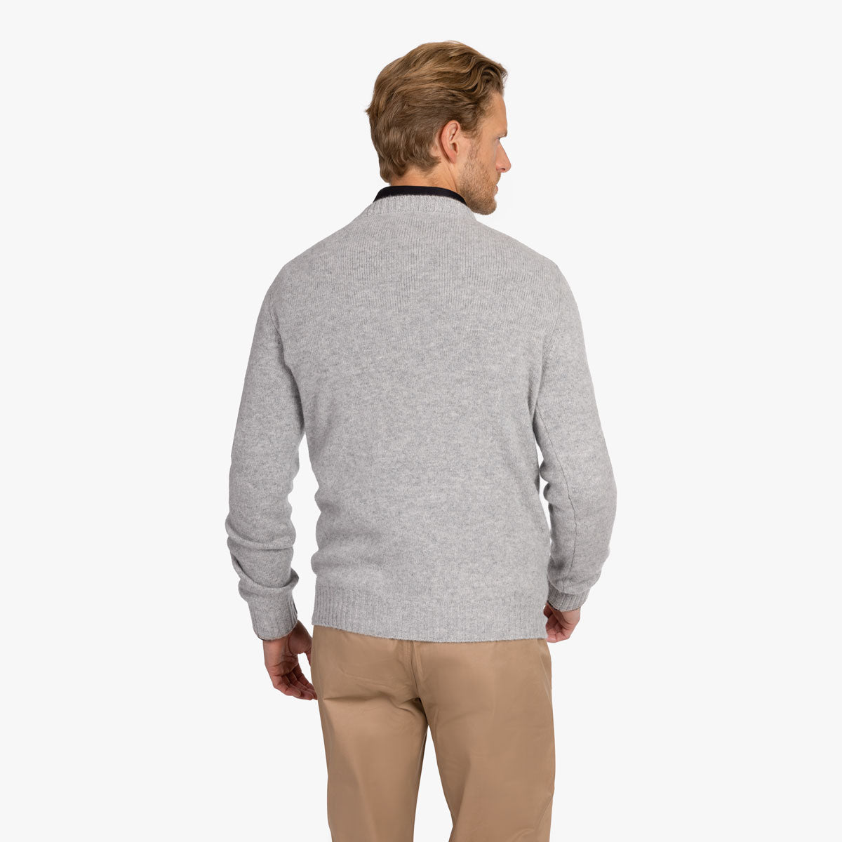 Feinstrickpullover aus Kaschmir in hellgrau 19059/ contr. 19359 Bild 2