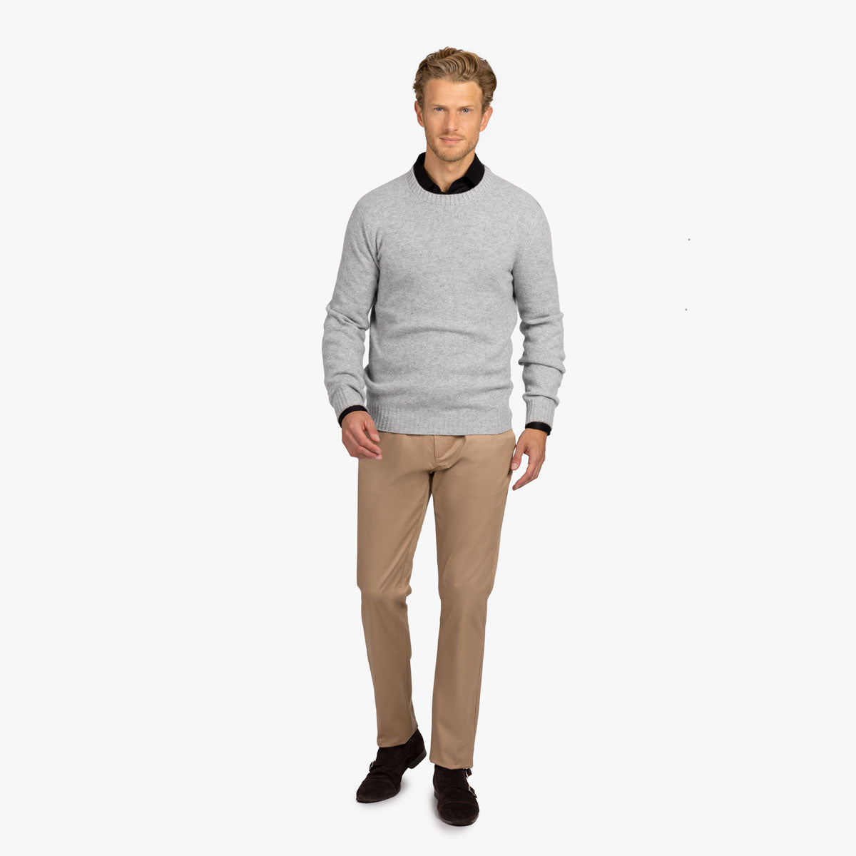 Feinstrickpullover aus Kaschmir in hellgrau 19059/ contr. 19359 Bild 7