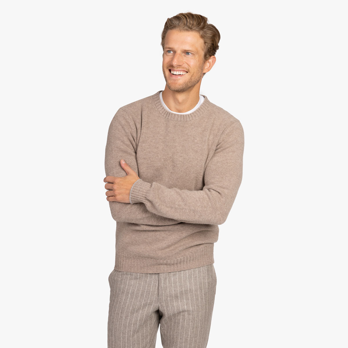 Feinstrickpullover aus Kaschmir in hellbraun 19359/ contr. 19059 Bild 1