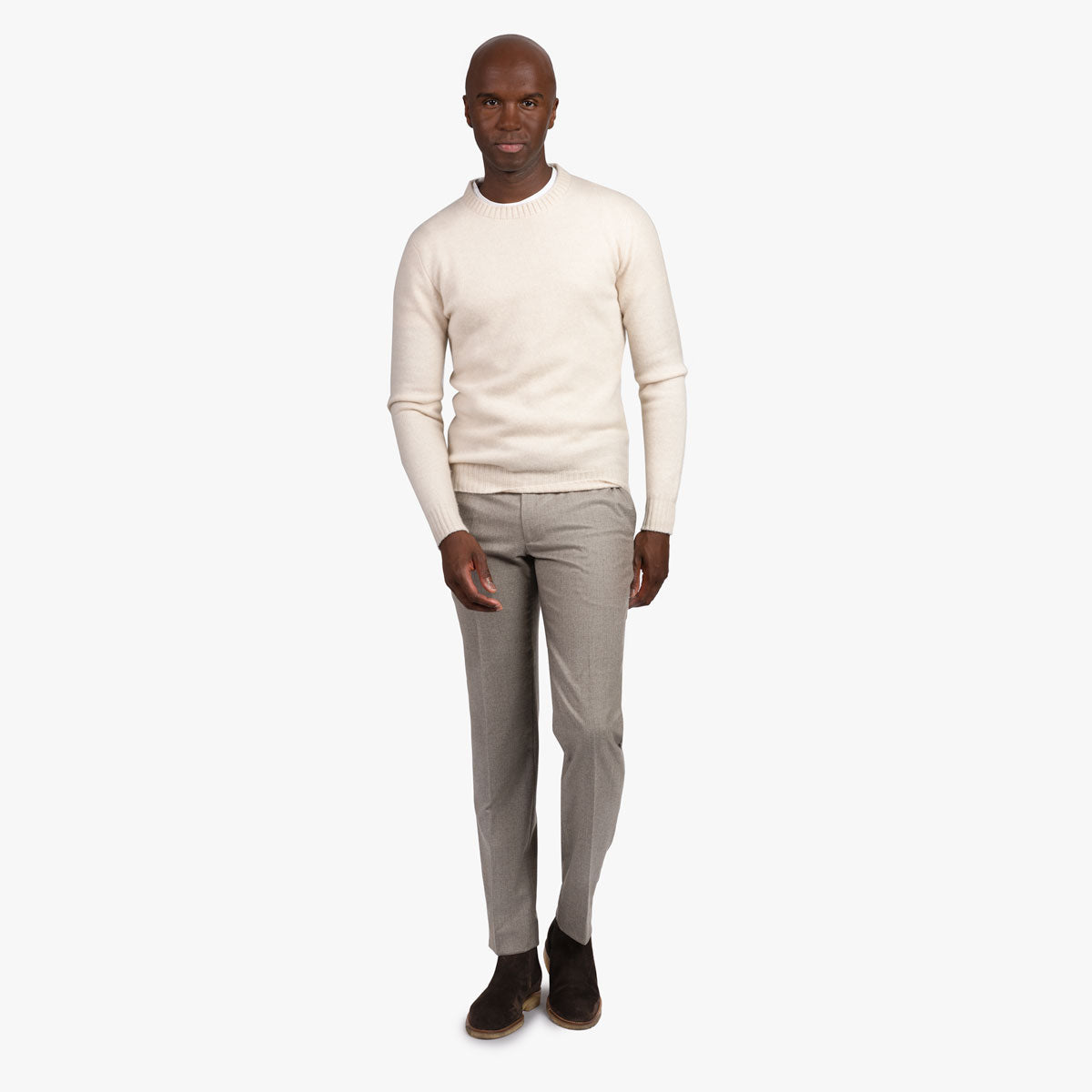 Feinstrickpullover aus Kaschmir in offwhite 19051/ contr. 19108 Bild 6