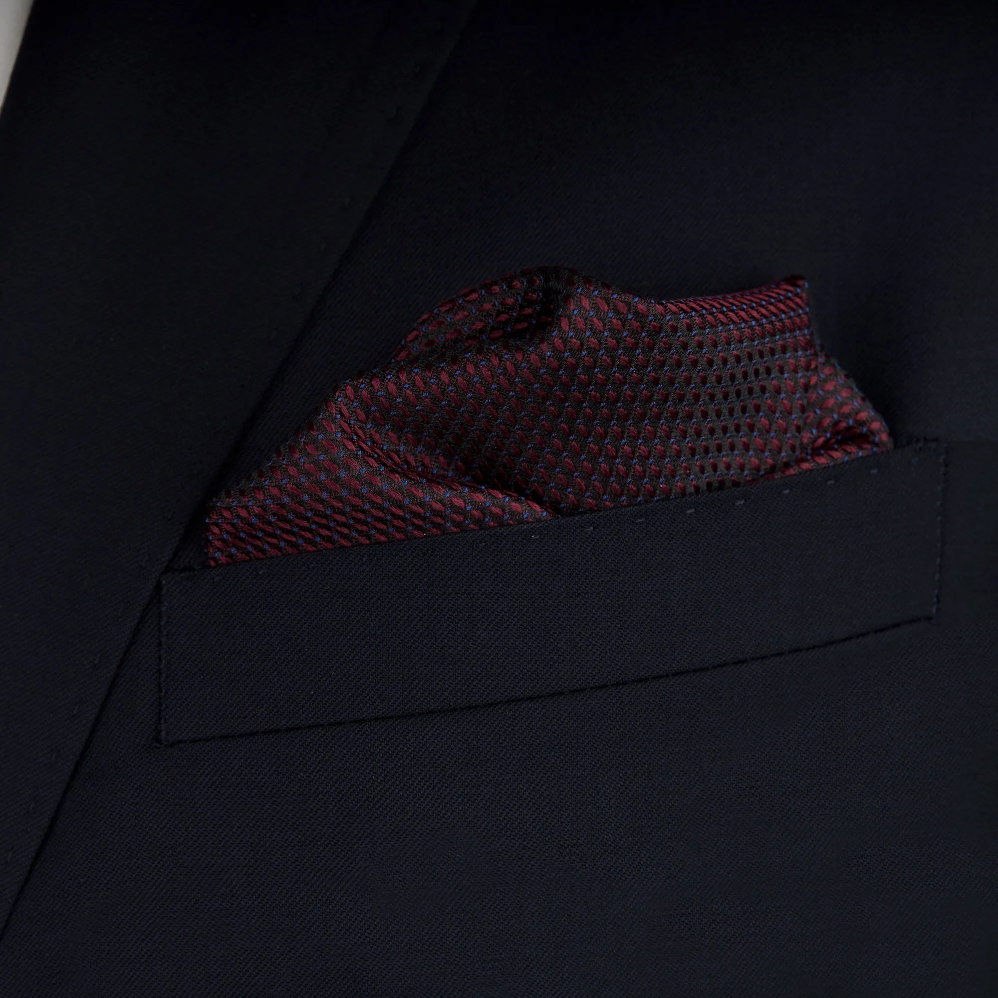 Einstecktuch aus Seide in Dunkelrot und Blau dkl. rot Bild 1