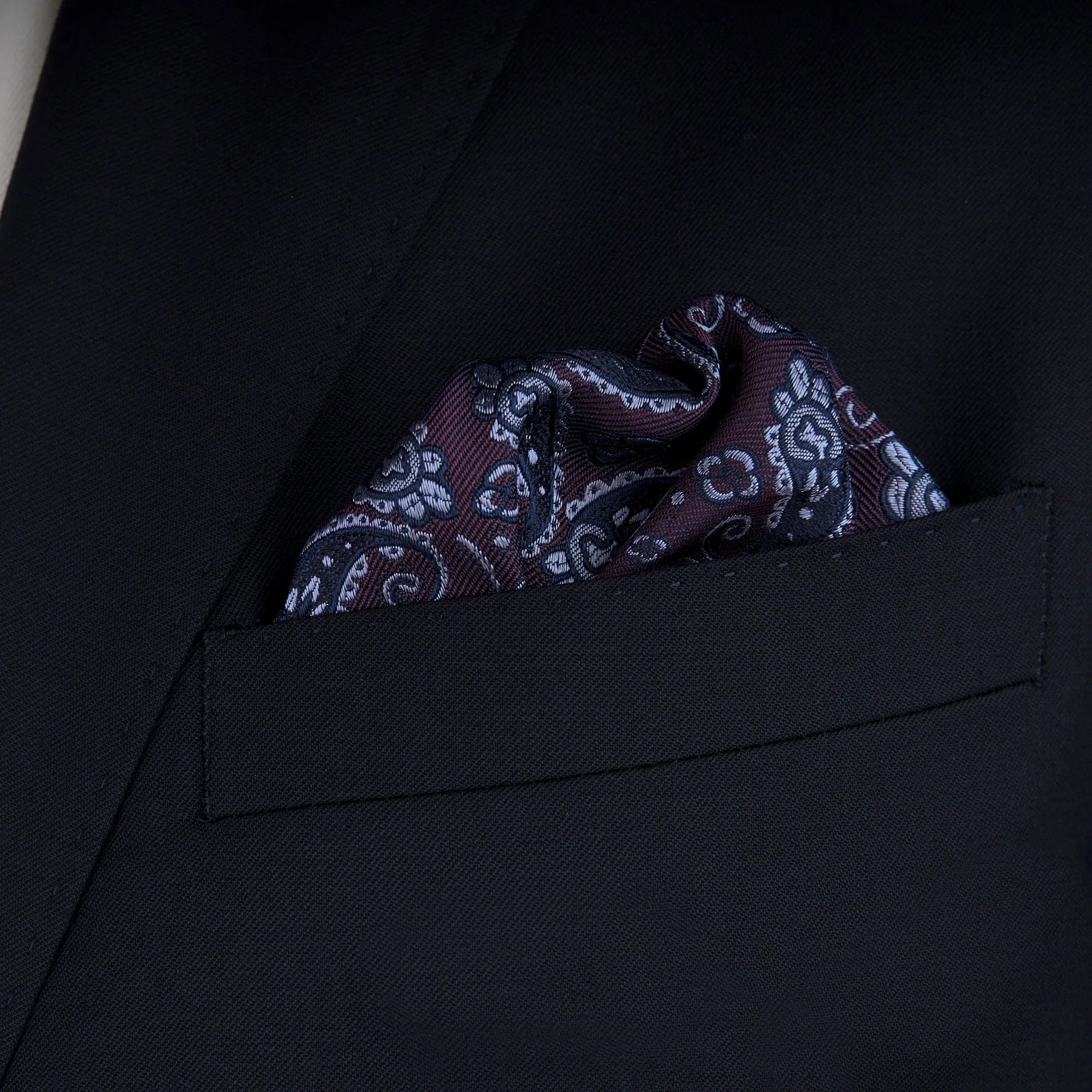Einstecktuch aus Seide in Paisleymuster in Violett lila Bild 1