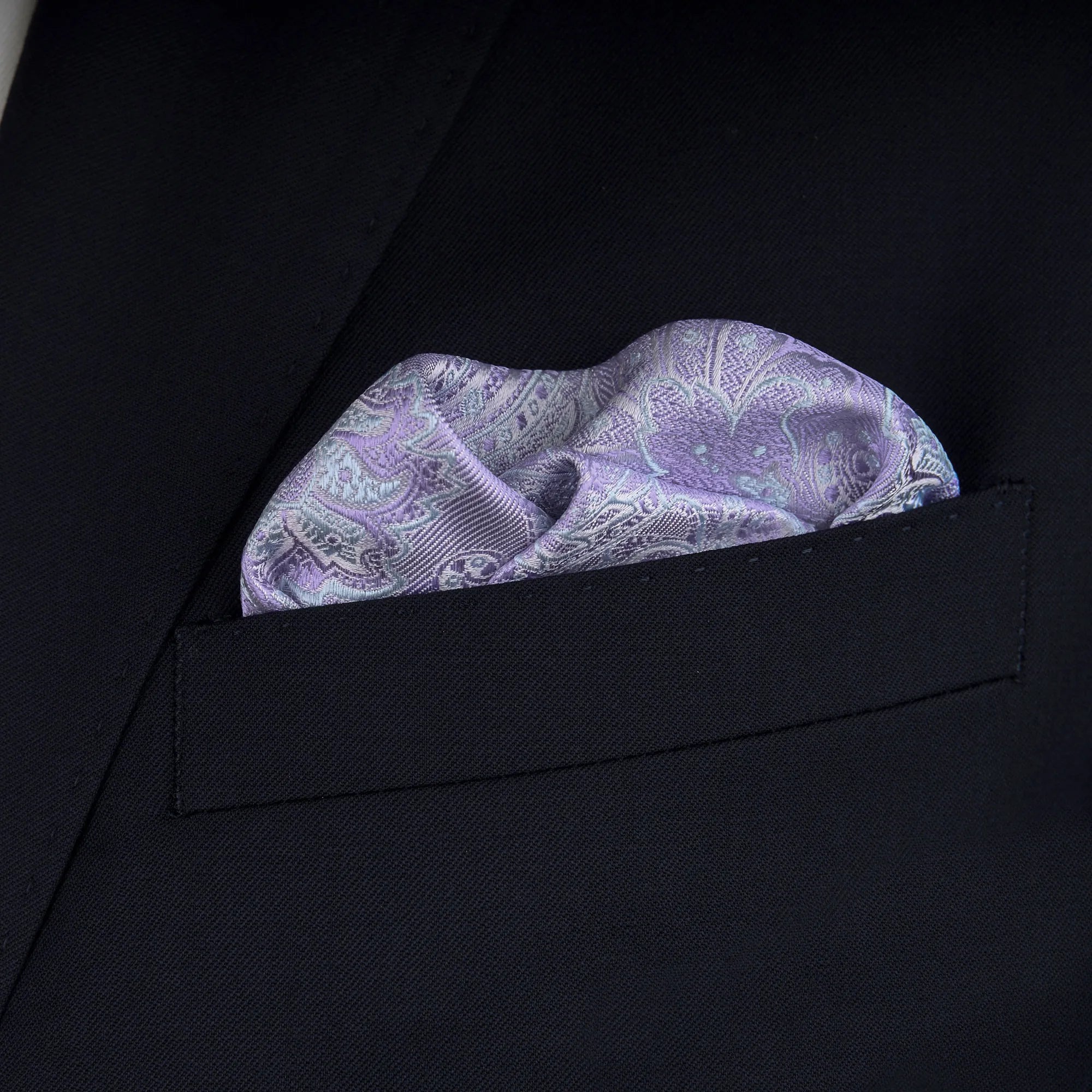Einstecktuch aus Seide in Violett und Hellblau lila Bild 1