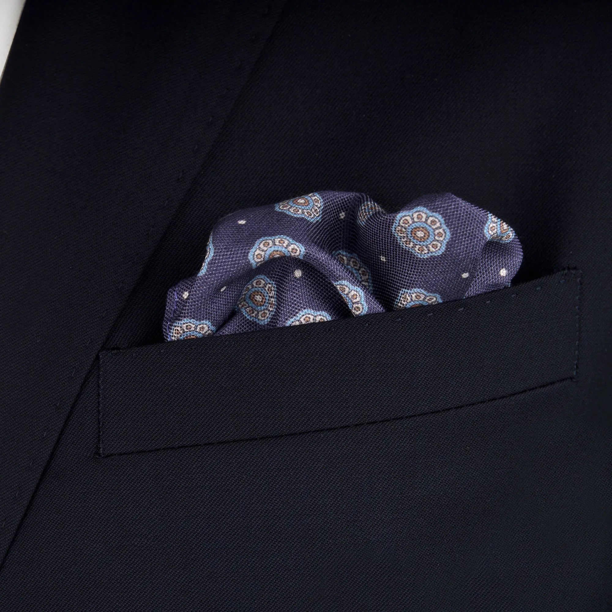 Einstecktuch aus Seide mit Muster in Violett lila Bild 1