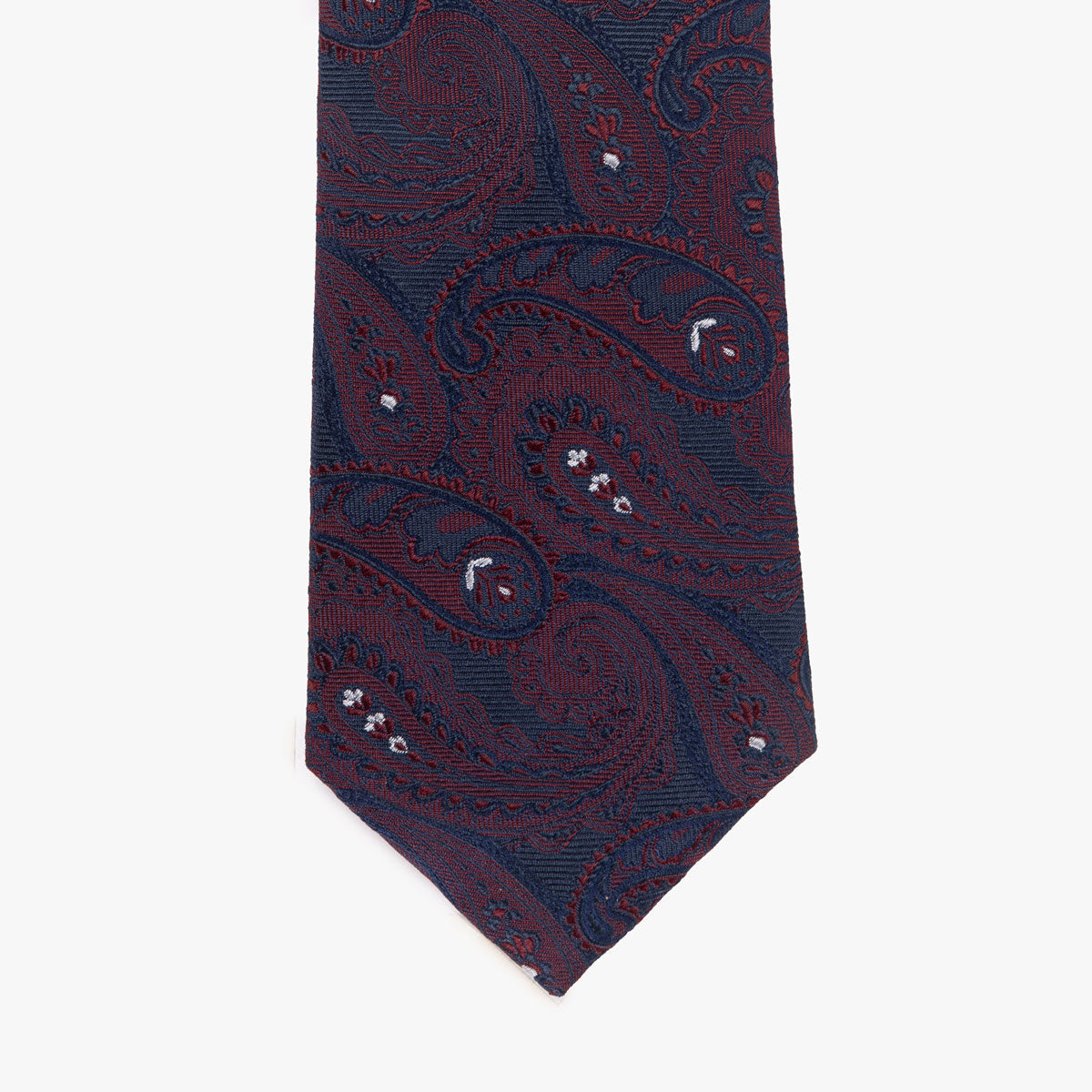 Krawatte aus Seide in Bordeaux und Blau dkl. rot Bild 2