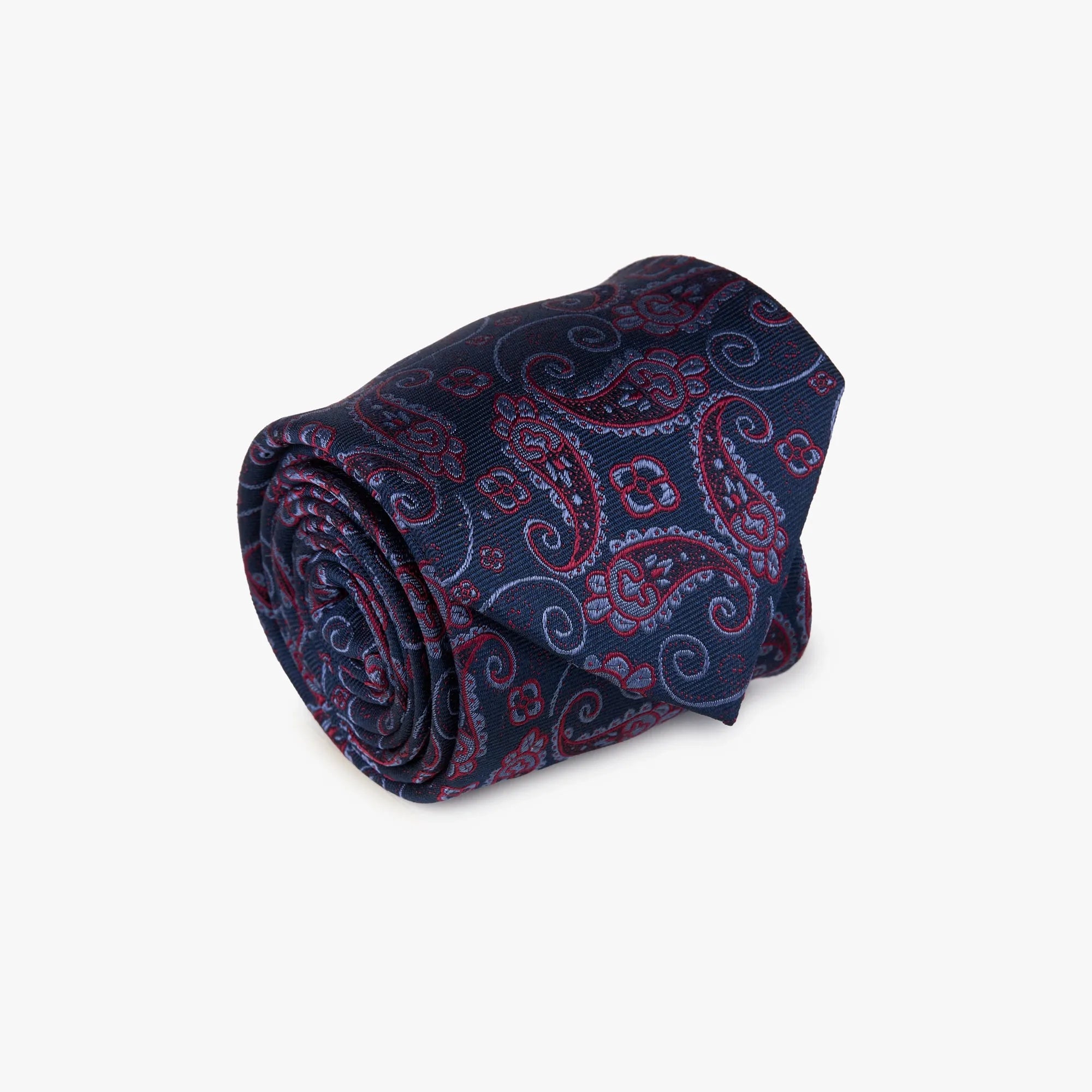 Krawatte aus Seide in Paisleymuster in Rot und Blau dkl. blau Bild 1