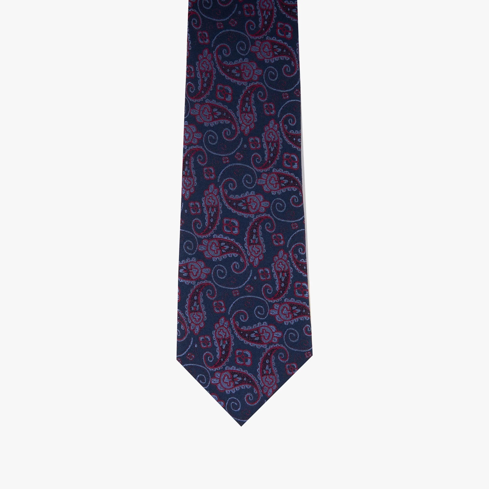 Krawatte aus Seide in Paisleymuster in Rot und Blau dkl. blau Bild 2