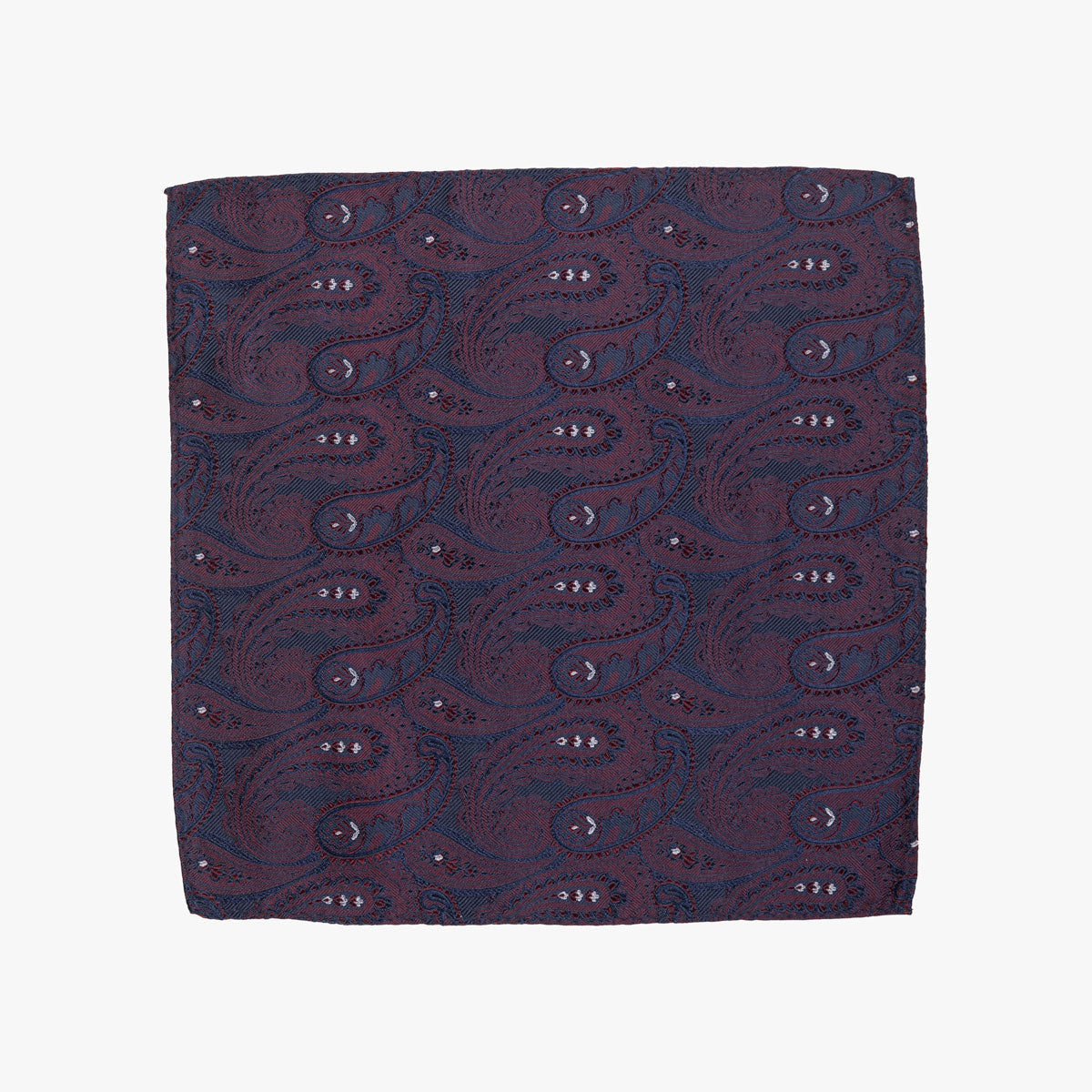 Einstecktuch aus Seide in Bordeaux und Blau dkl. rot Bild 2