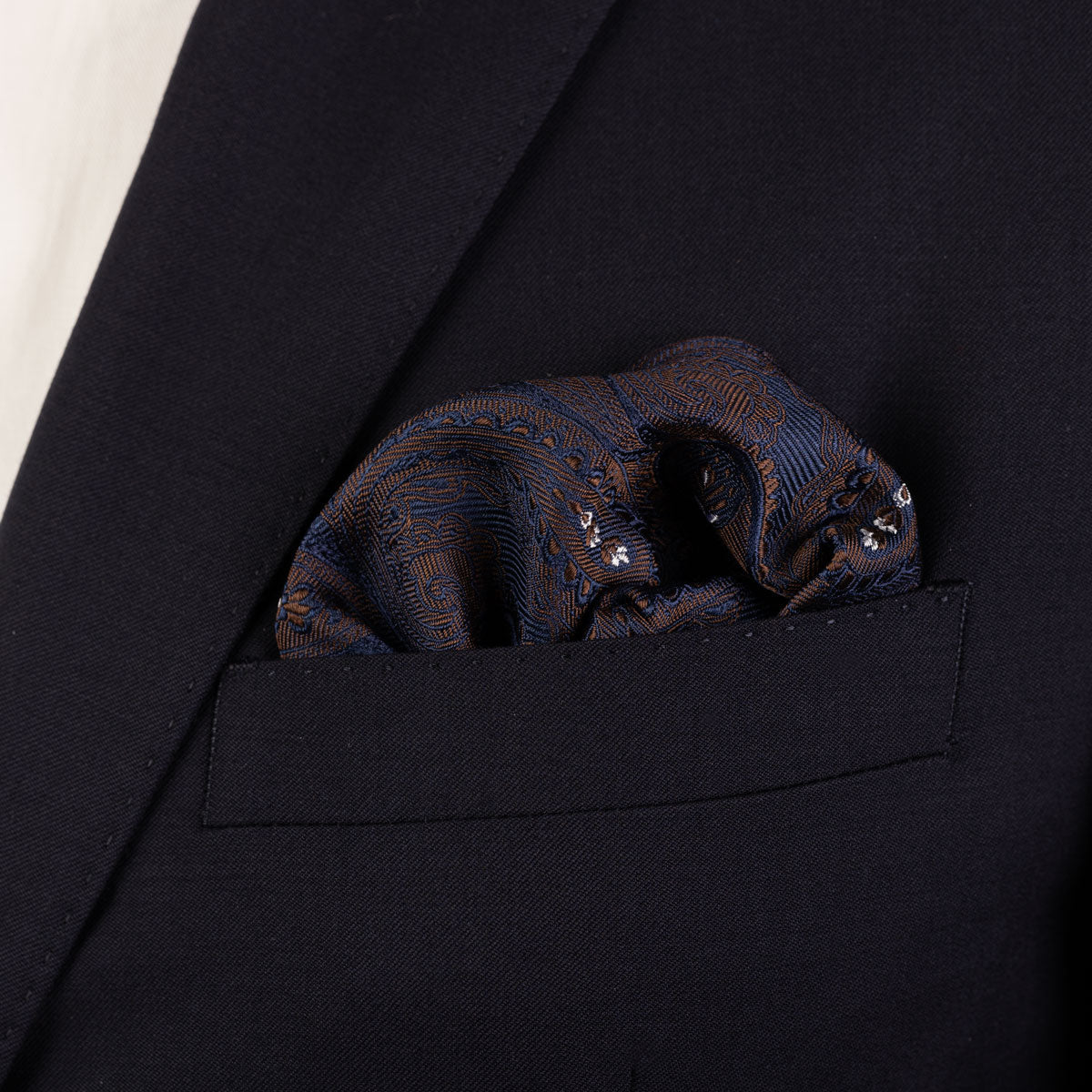 Einstecktuch aus Seide in Braun und Blau braun Bild 1