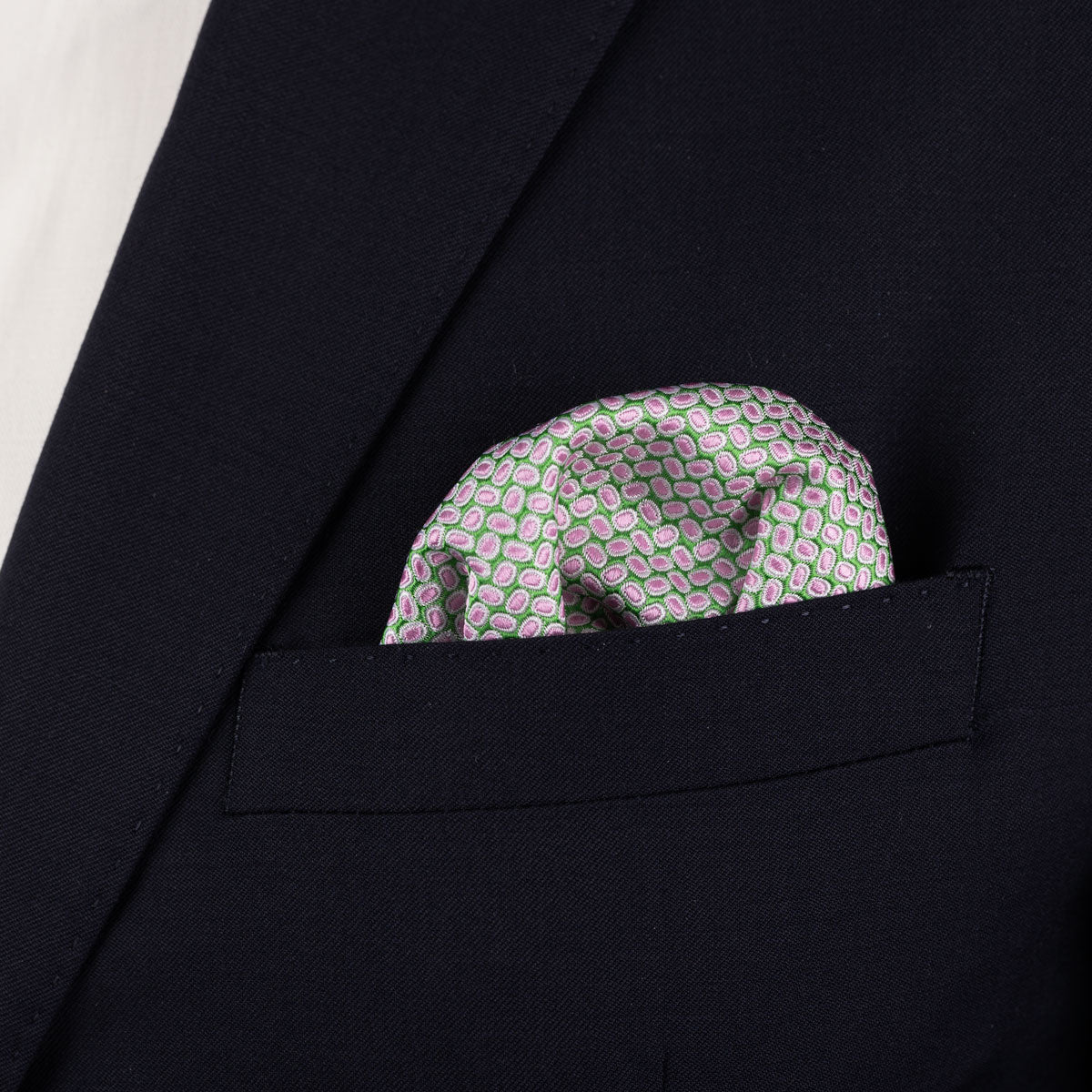 Einstecktuch aus Seide in Rosa und Grün pink Bild 1