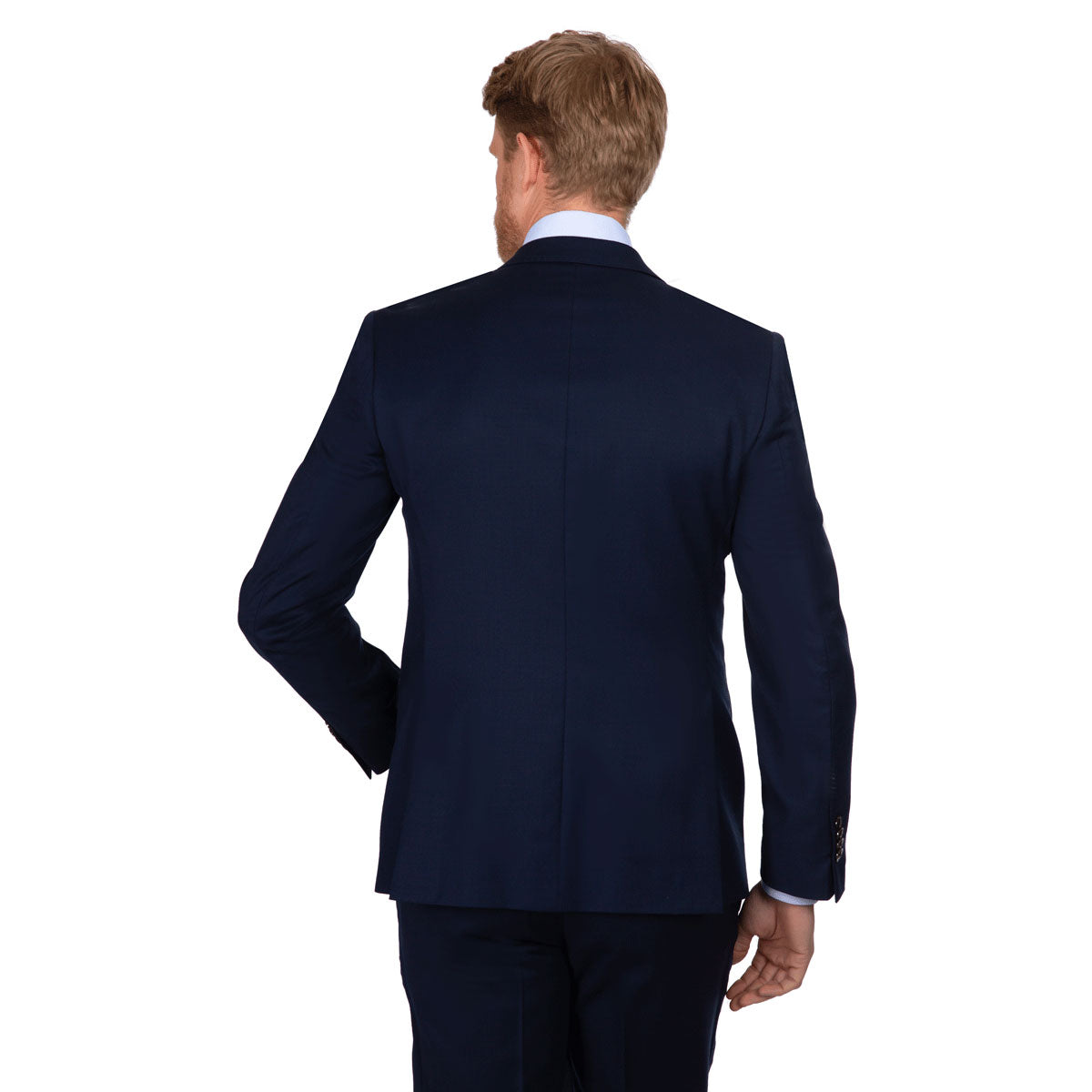 Mann im eleganten Anzug rückwärts.