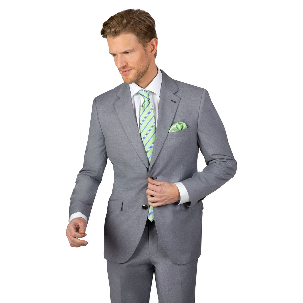 Anzug Prato/S mit schräg gestellten Taschen in grau hellgrau Bild 9