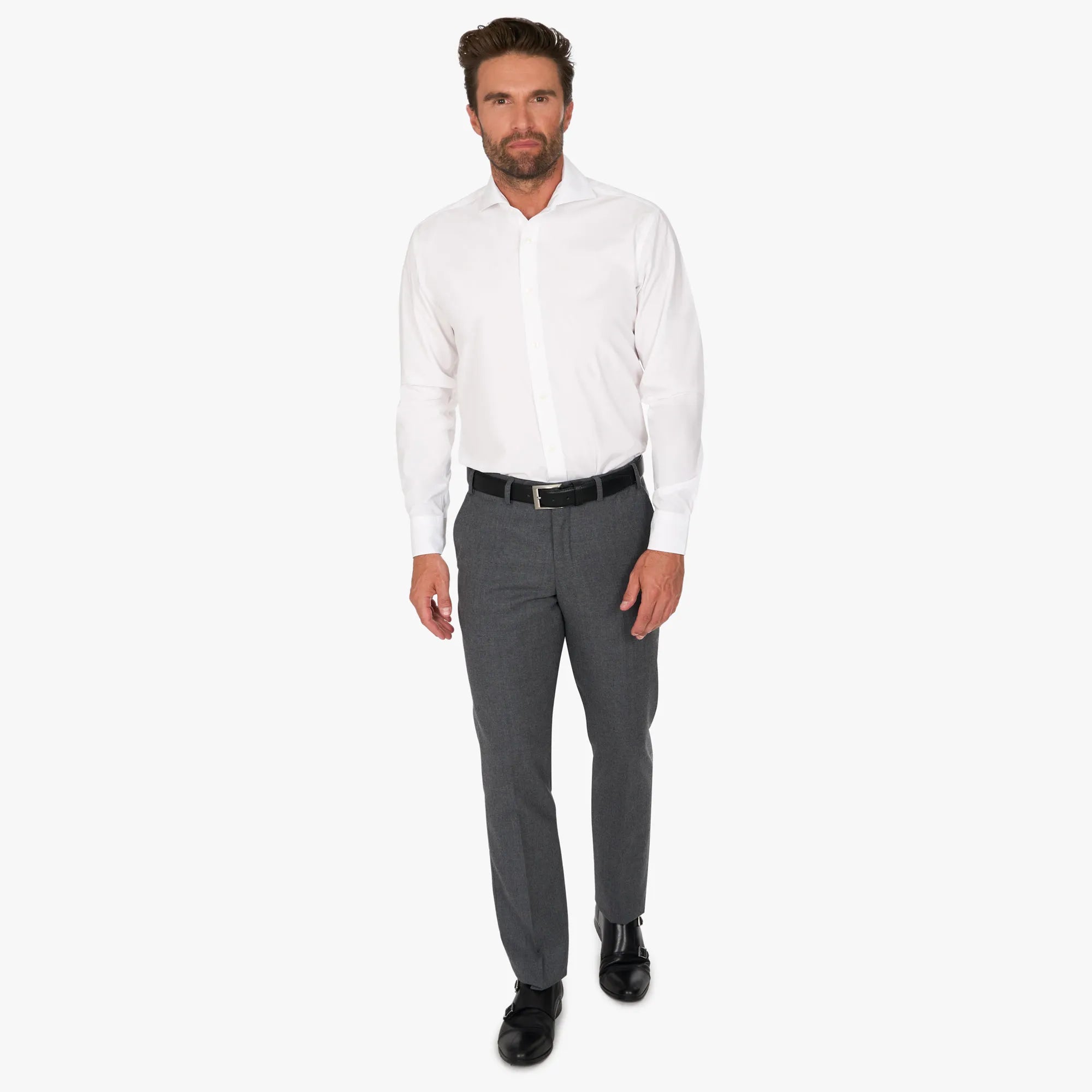 Modern Fit Hemd aus reiner Baumwolle in Weiß white Bild 6