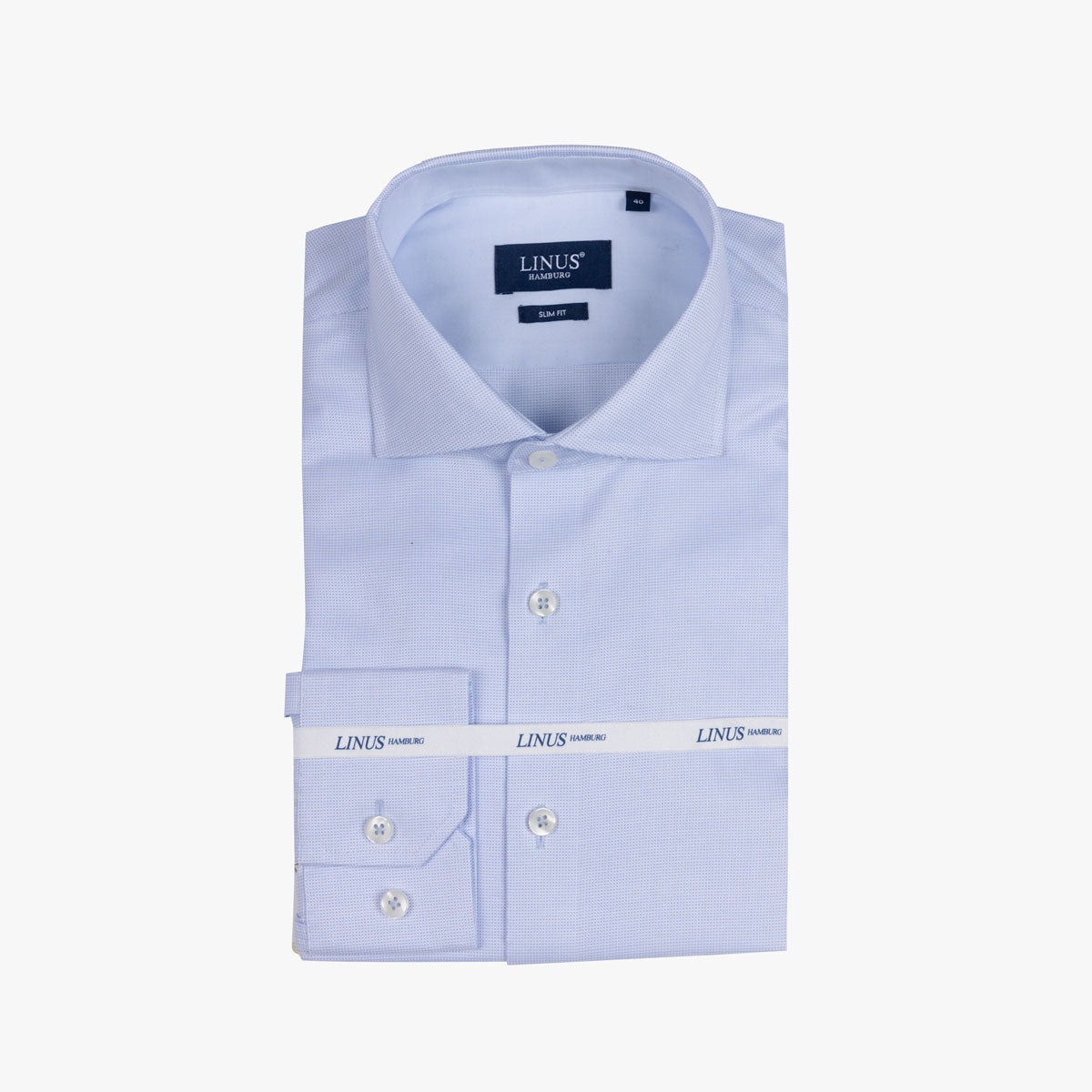 Slim Fit Hemd aus Baumwolle in hellblau mit Muster hellblau Bild 4