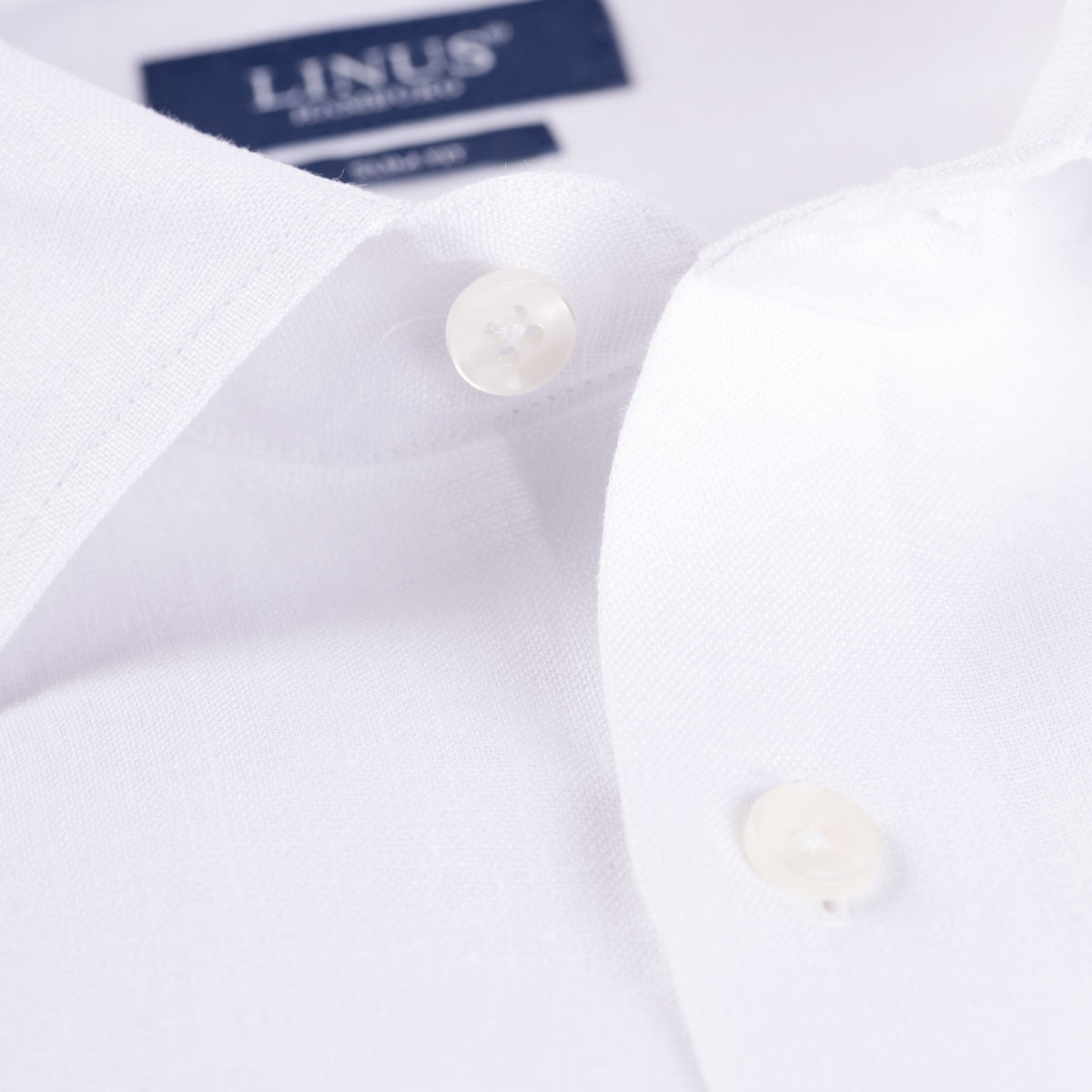 Slim Fit Hemd aus weißem reinem Leinen weiss Bild 5