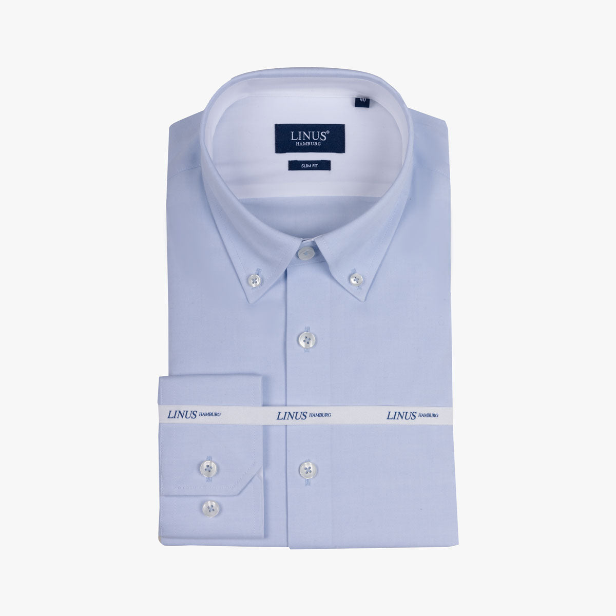 Slim Fit Hemd in hellblau mit Button Down Kragen hellblau Bild 4