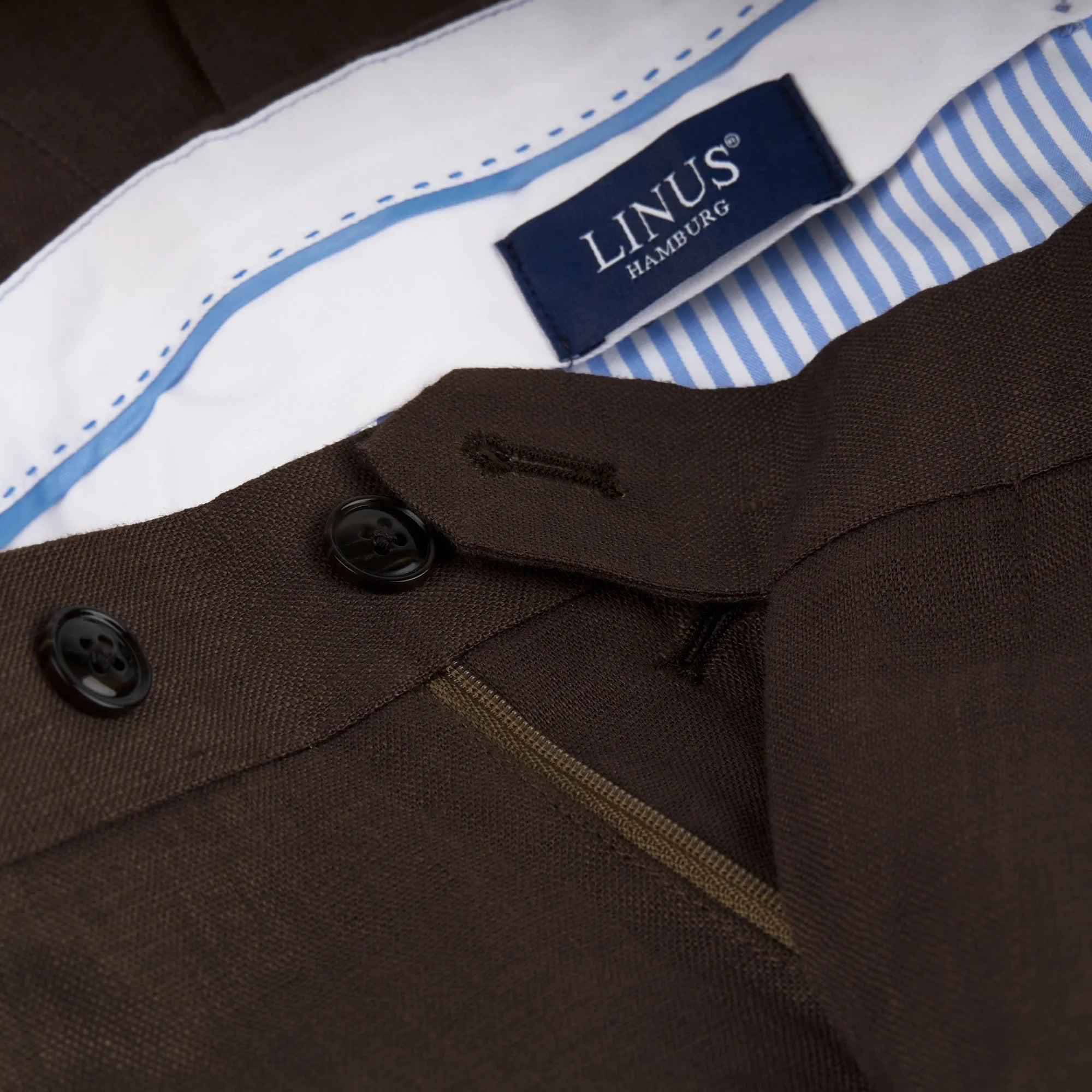 Baukastenanzug Genf/D aus Leinen in Braun