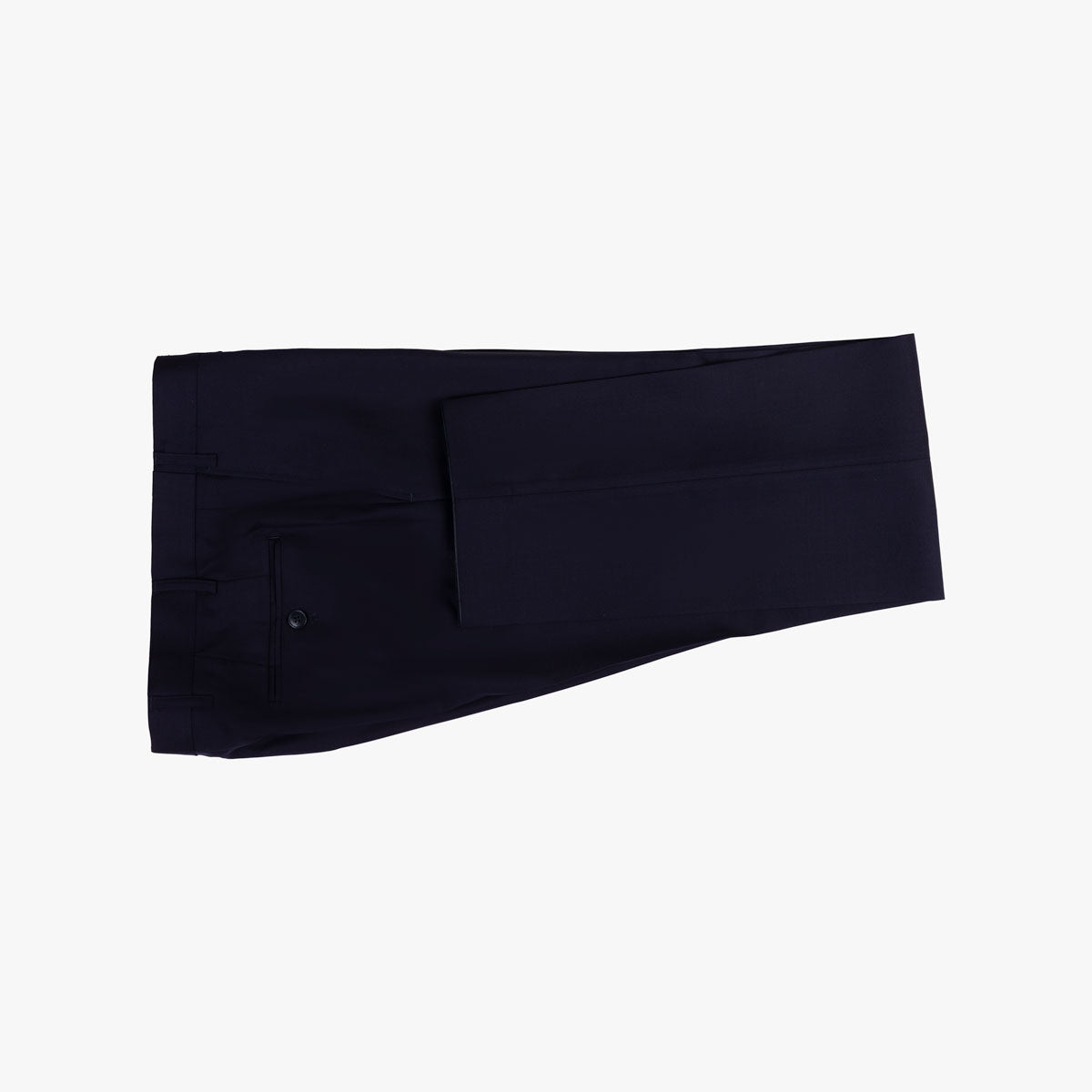 Dunkelblaue Anzughose, elegant gefaltet.