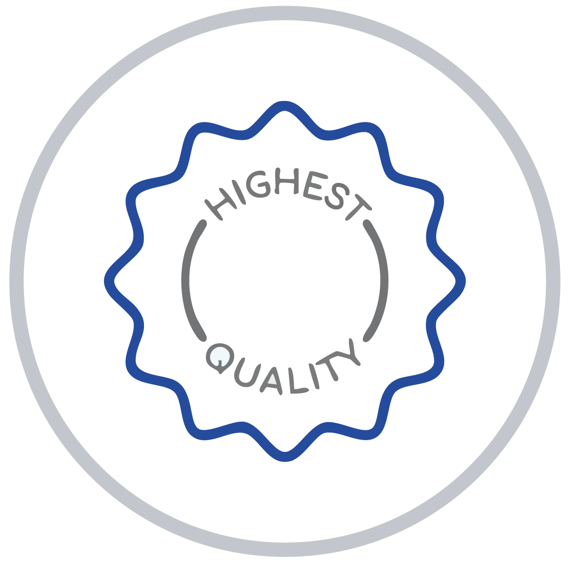 Siegel "Highest Quality" in Blau.