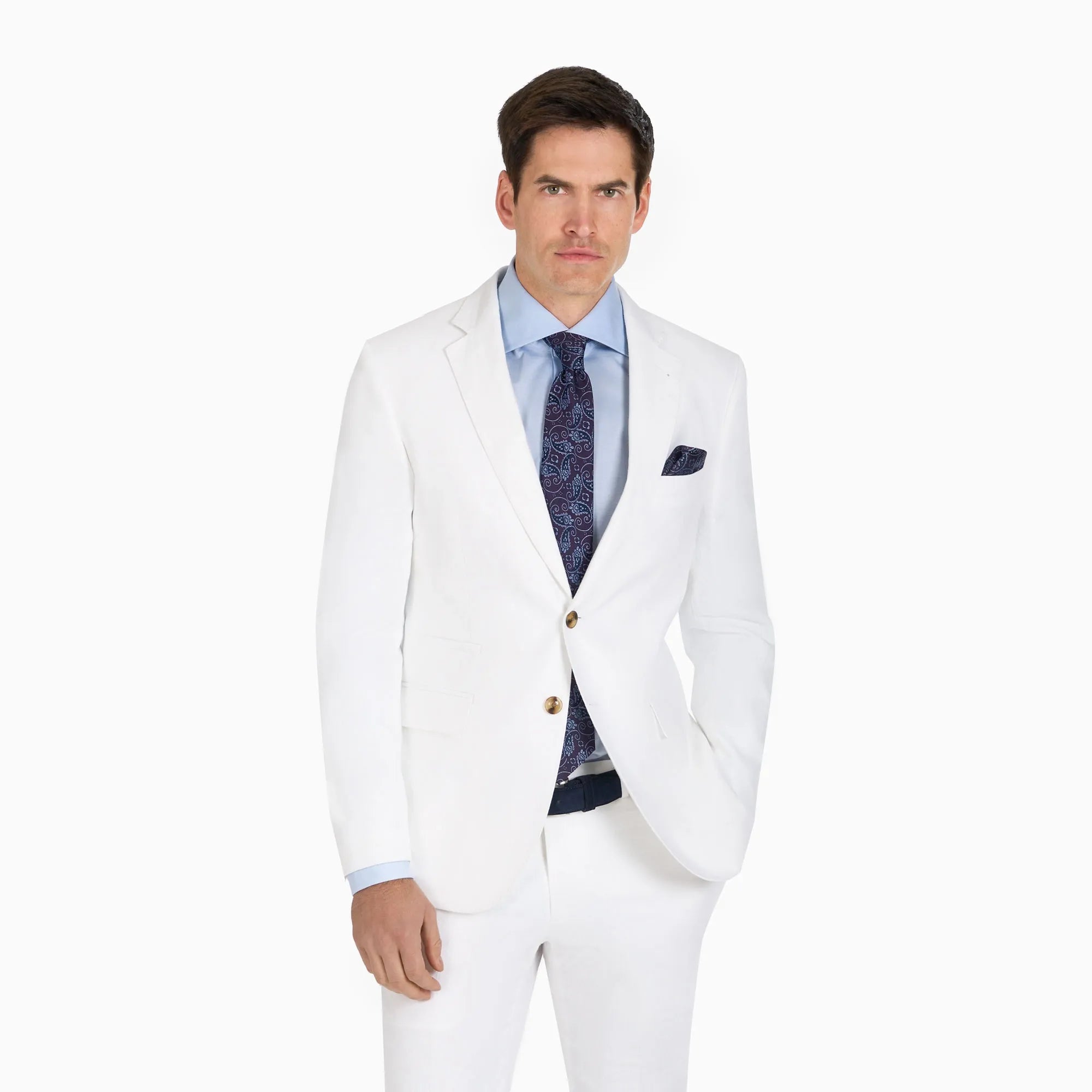 Baukastenanzug Pesaro aus Leinen in Weiß