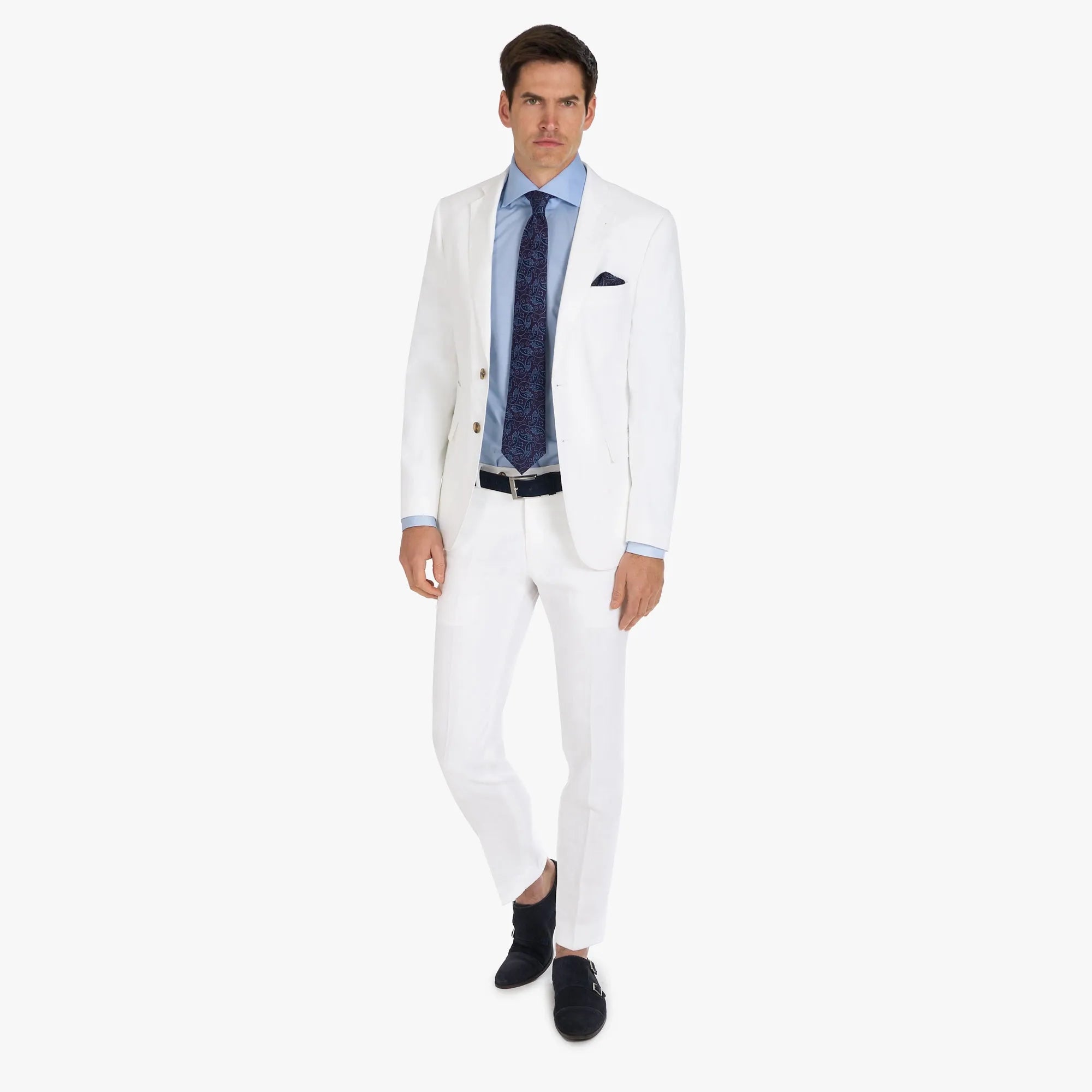 Baukastenanzug Pesaro aus Leinen in Weiß