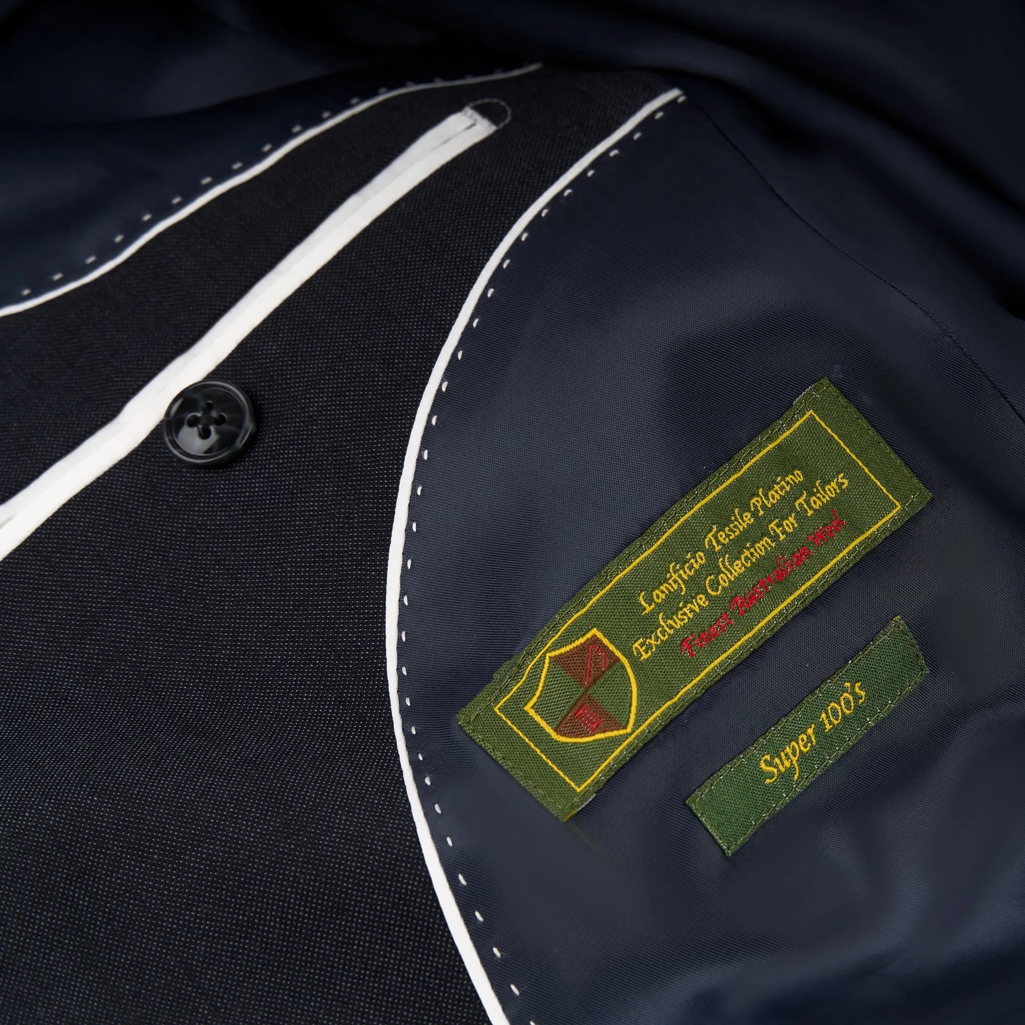 Baukastenanzug Pesaro aus Super 100's Wolle in Schwarz gemustert