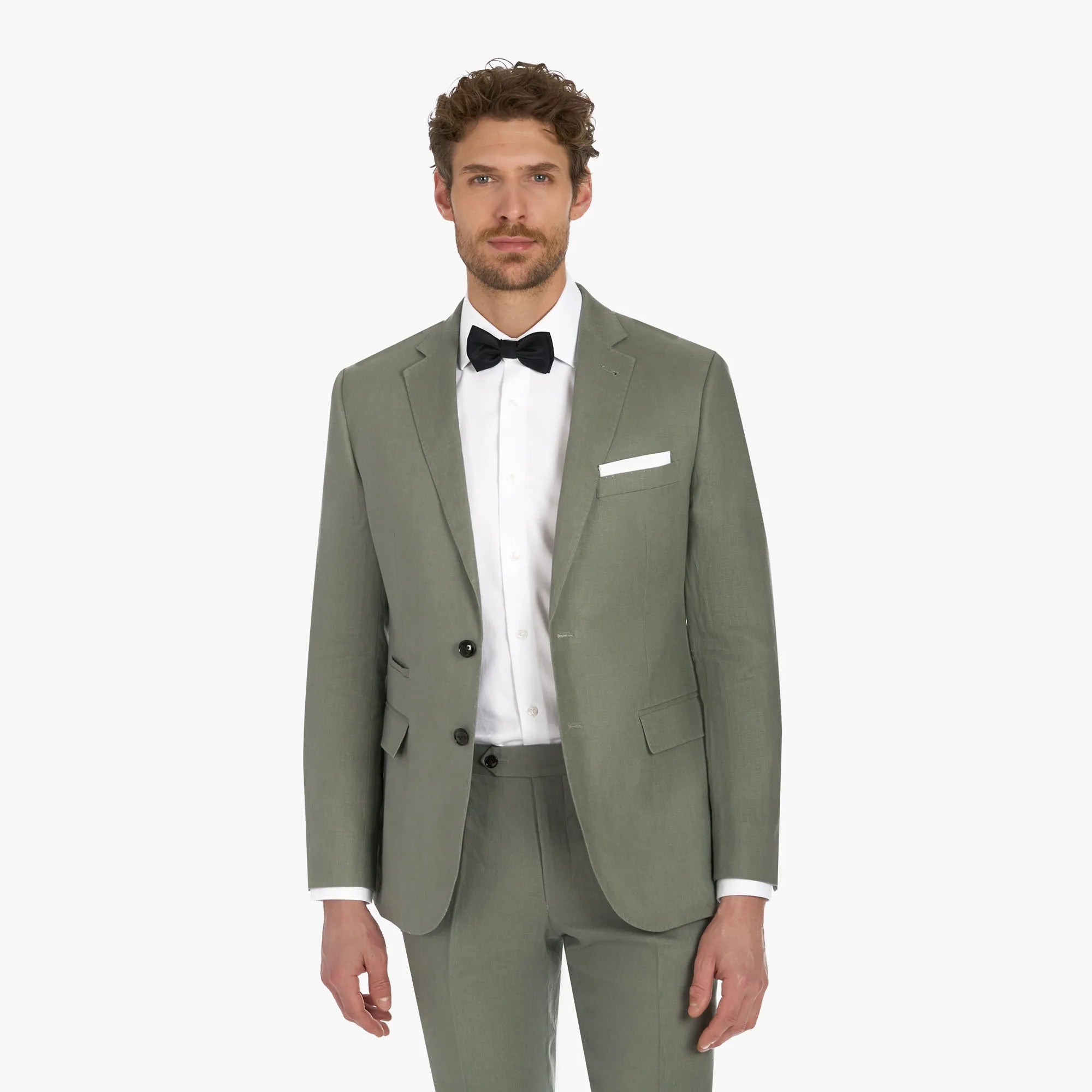 Baukastenanzug Pesaro aus Leinen in Grün