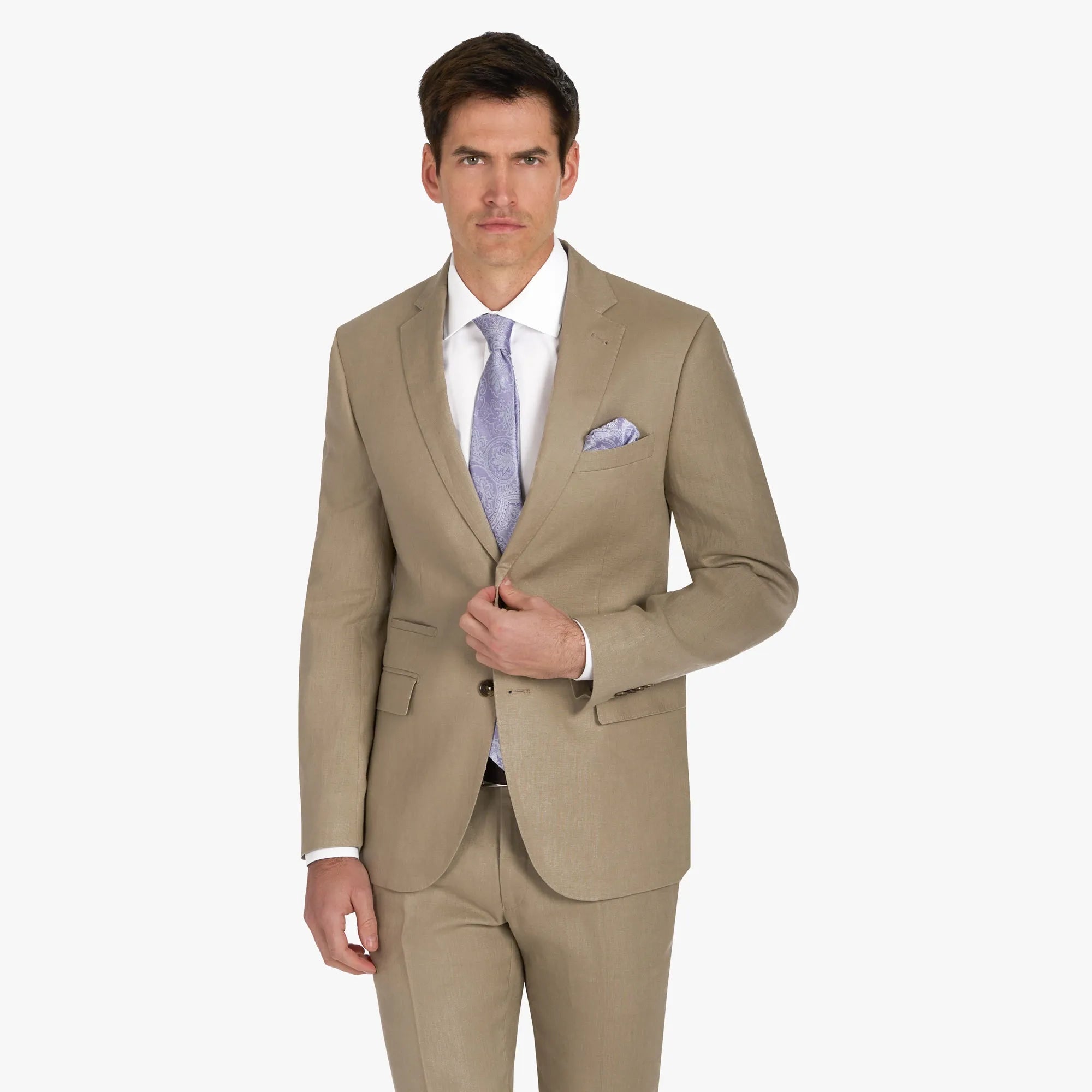 Baukastenanzug Pesaro aus Leinen in Hellbraun