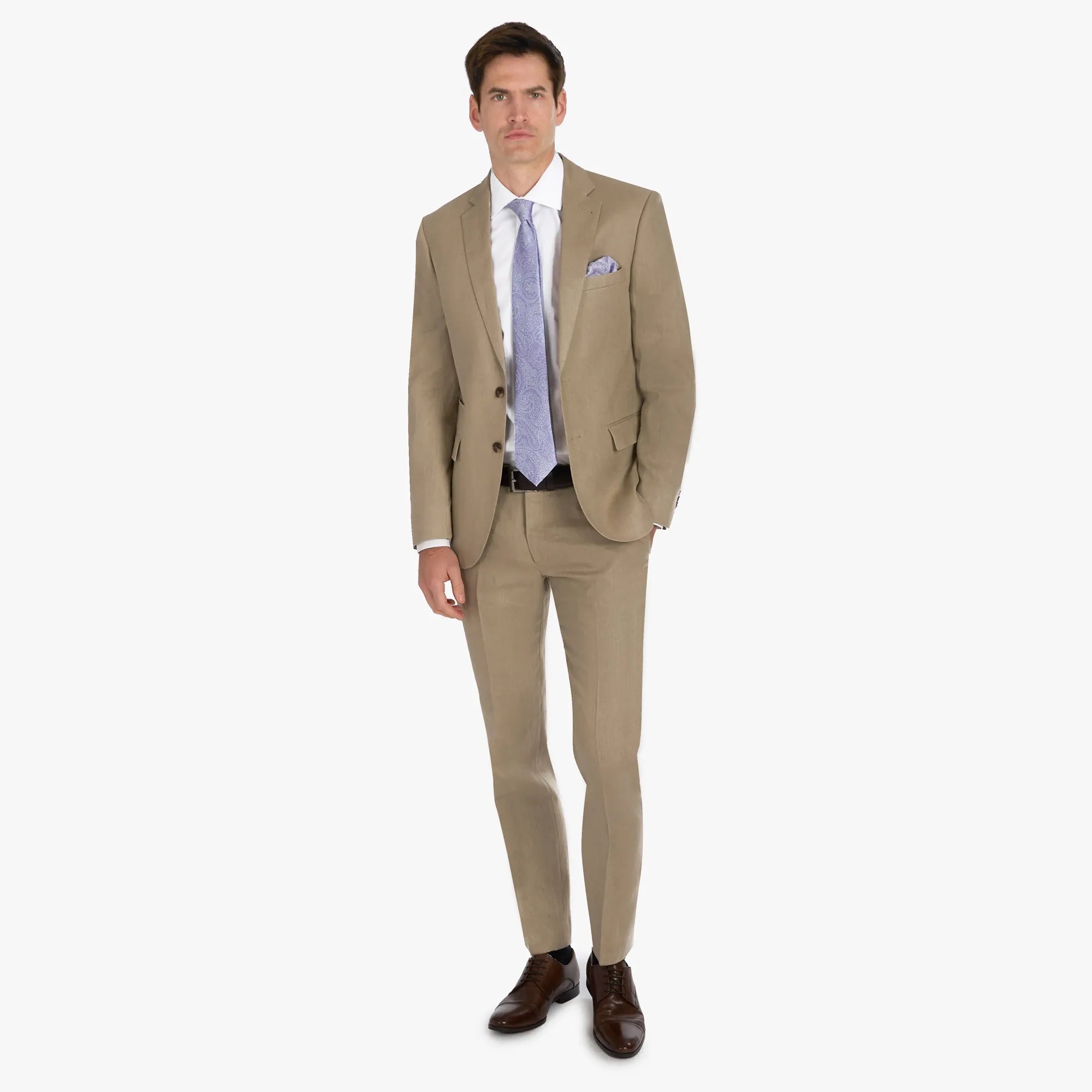 Baukastenanzug Pesaro aus Leinen in Hellbraun