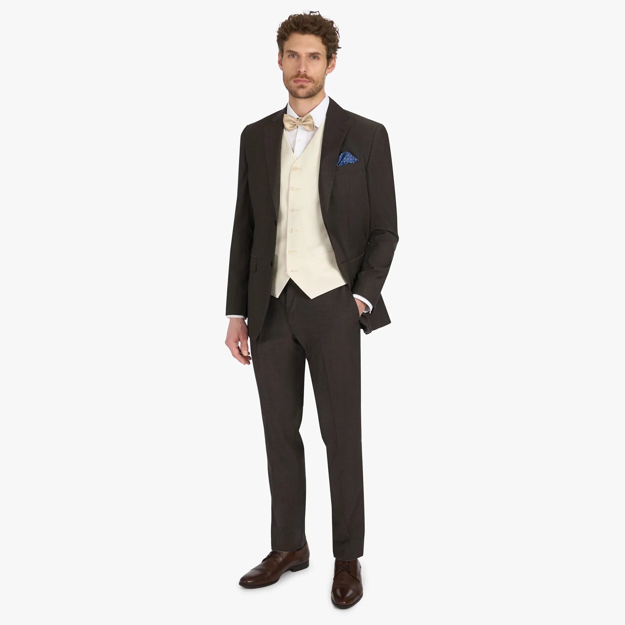 Baukastenanzug Prato aus Super 100's Wolle in Braun